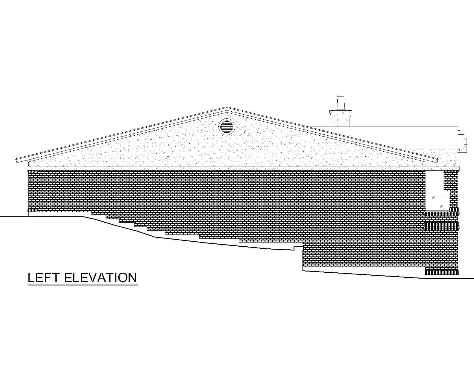 Home Plan Left Elevation of this 3-Bedroom,2159 Sq Ft Plan -195-1305
