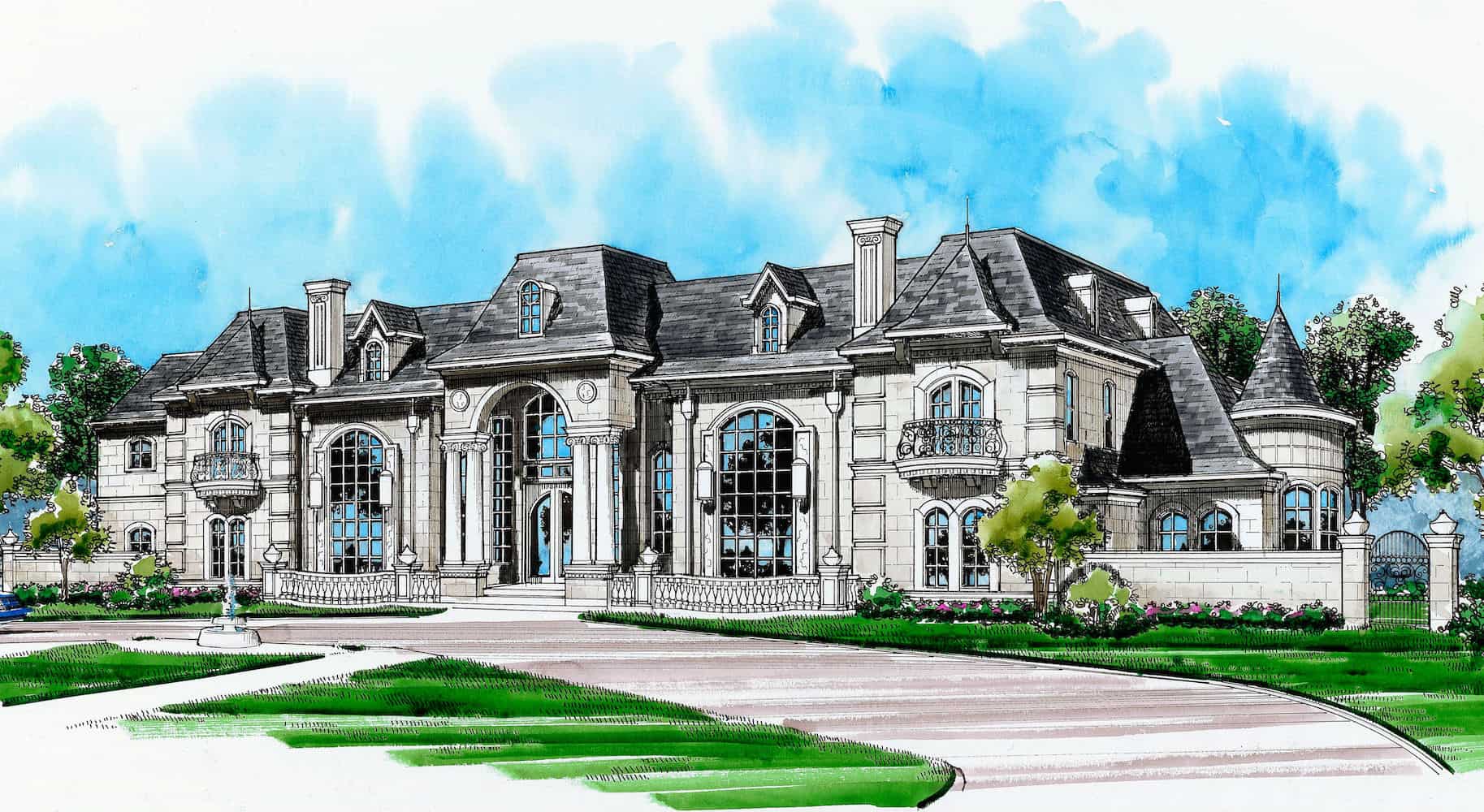 Front View of this 5-Bedroom, 12720 Sq Ft Plan - 195-1307