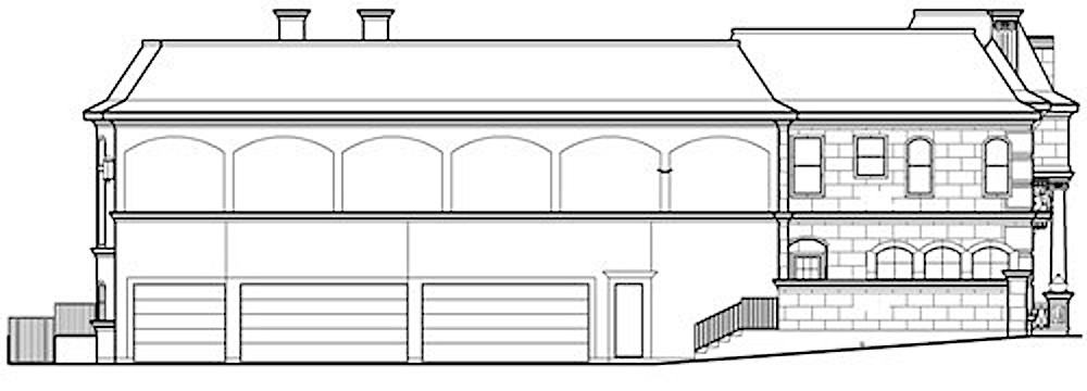 Home Plan Left Elevation of this 5-Bedroom,12720 Sq Ft Plan -195-1307