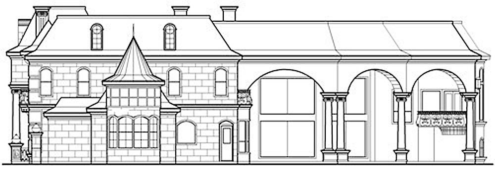 Home Plan Right Elevation of this 5-Bedroom,12720 Sq Ft Plan -195-1307