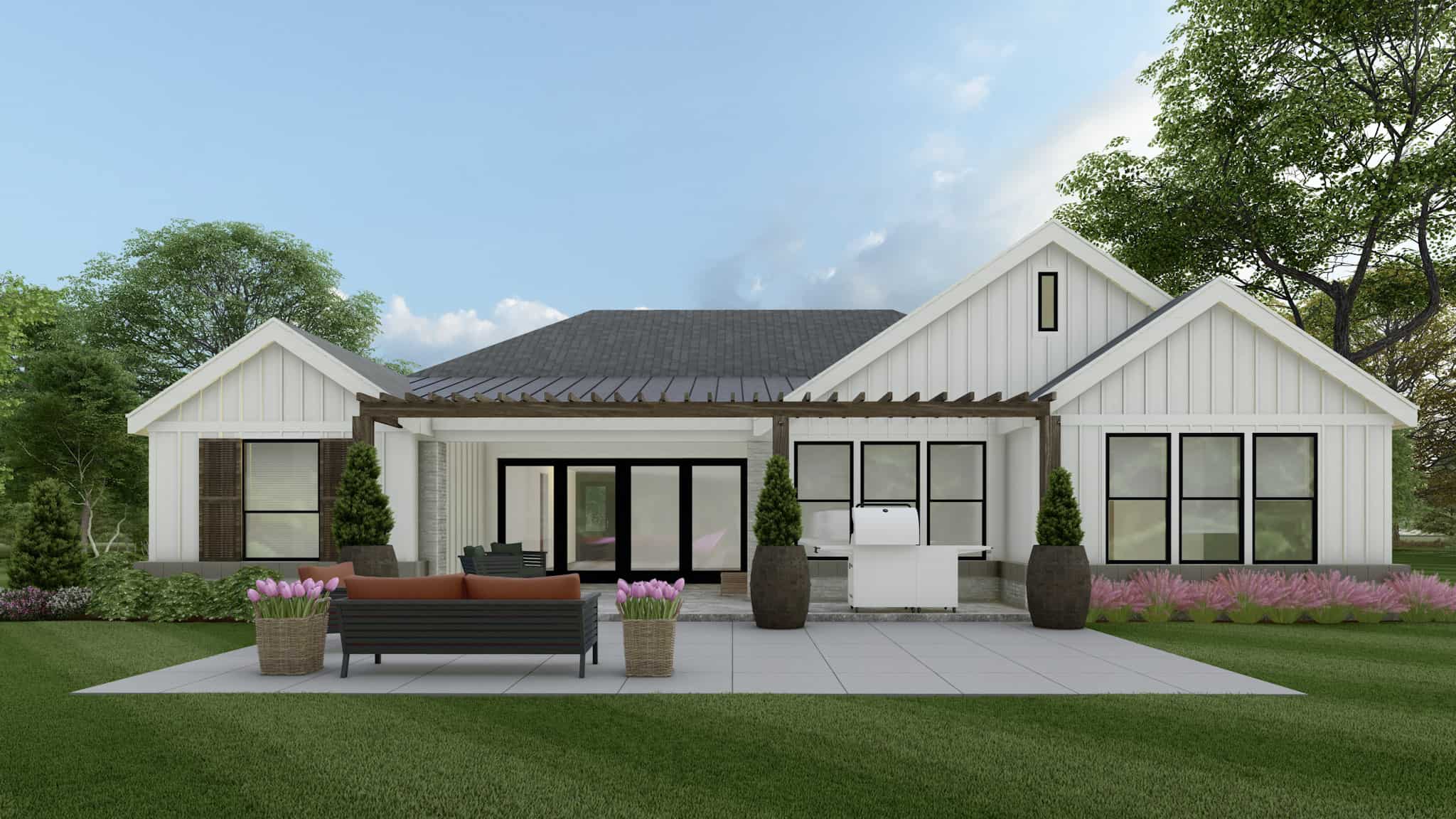 Rear View of this 3-Bedroom,2294 Sq Ft Plan -195-1308