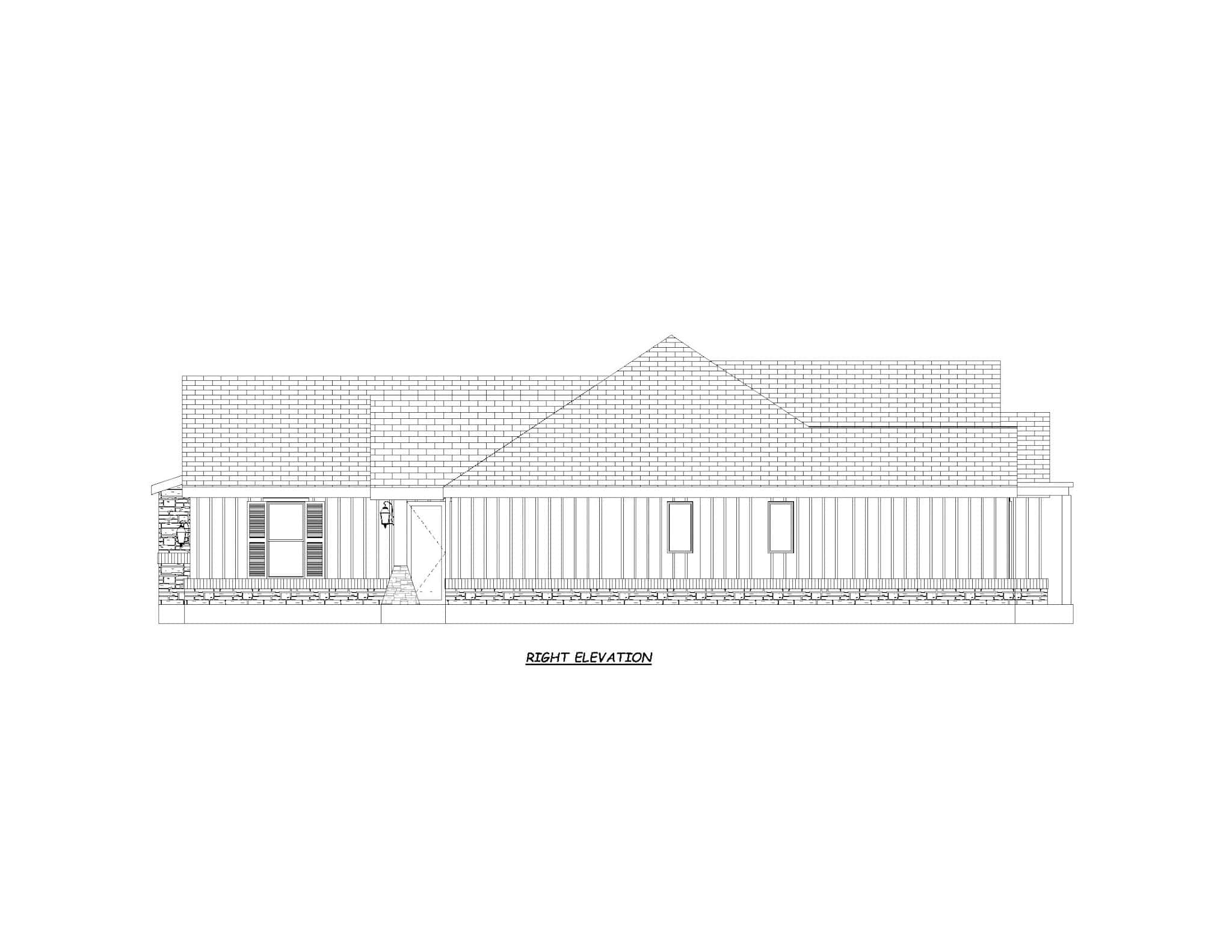 Home Plan Right Elevation of this 3-Bedroom,2294 Sq Ft Plan -195-1308