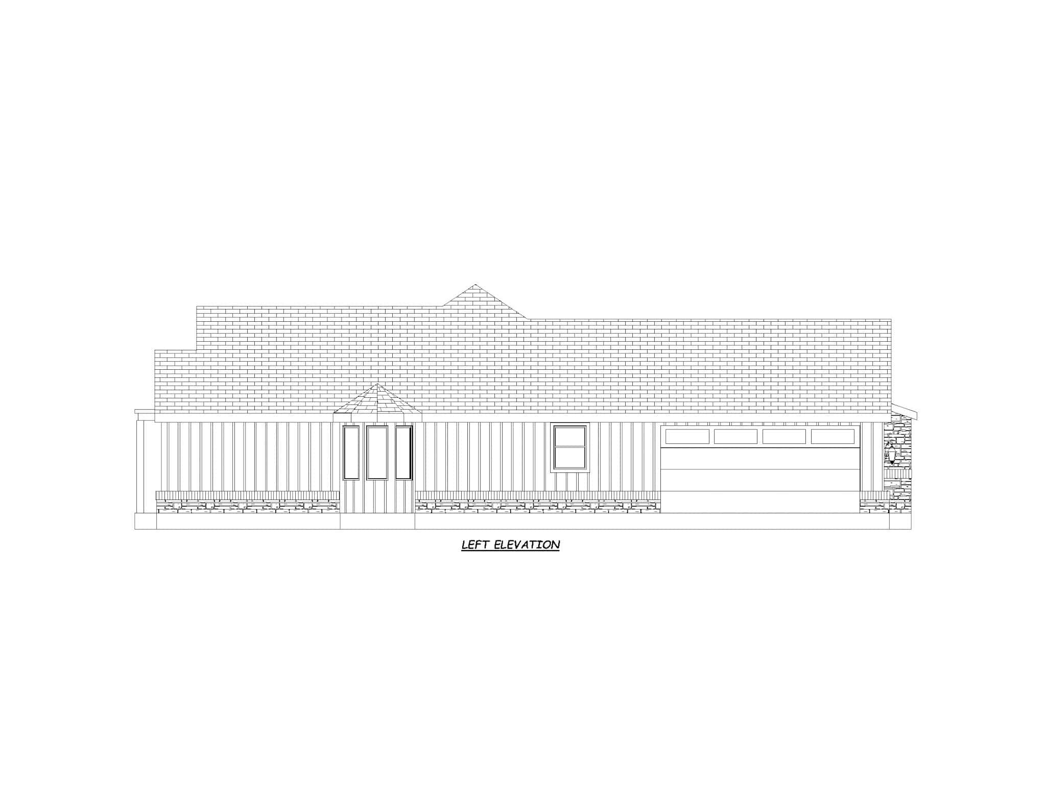 Home Plan Left Elevation of this 3-Bedroom,2294 Sq Ft Plan -195-1308