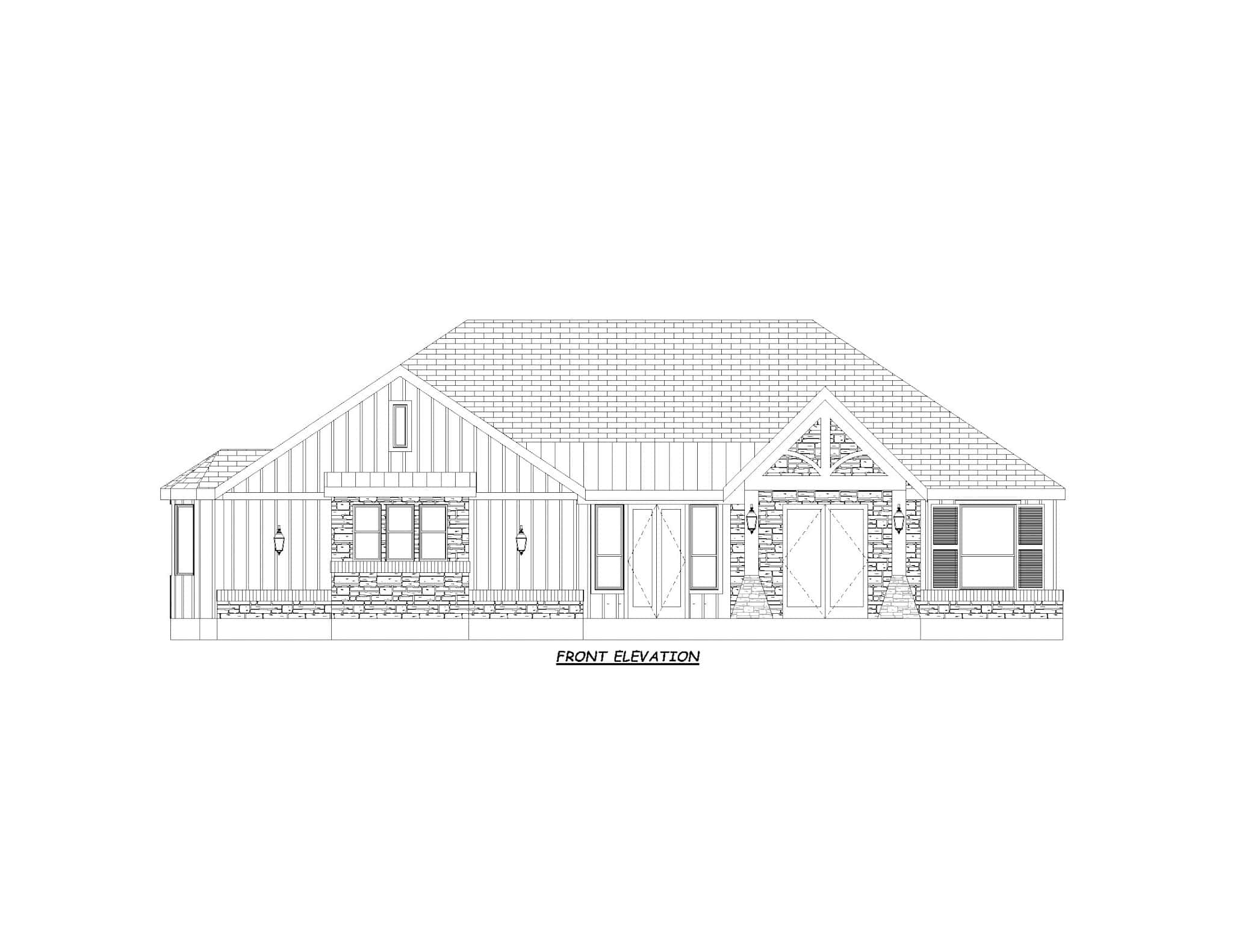 Home Plan Front Elevation of this 3-Bedroom,2294 Sq Ft Plan -195-1308