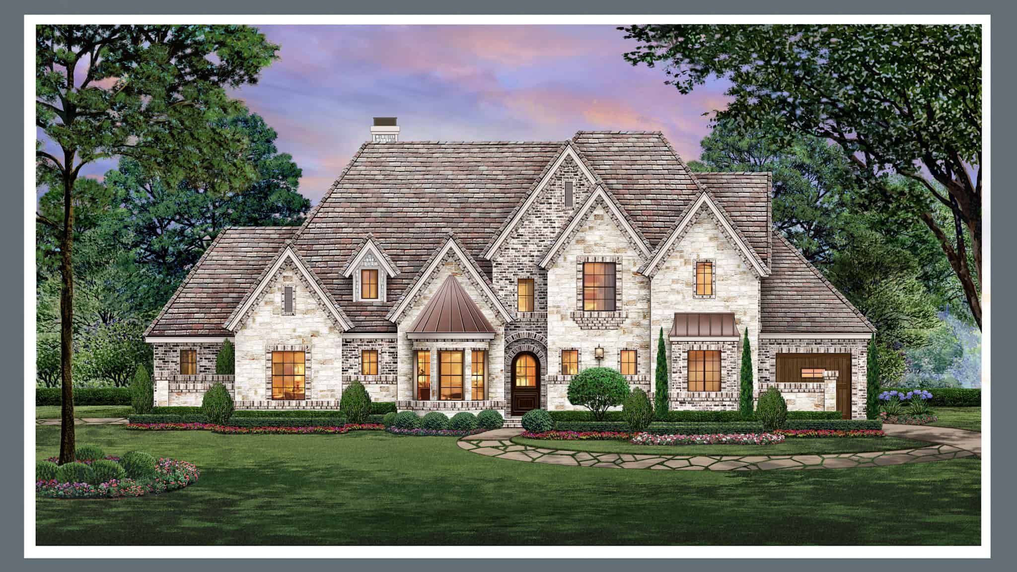 Front elevation of Rustic home (ThePlanCollection: House Plan #195-1310)