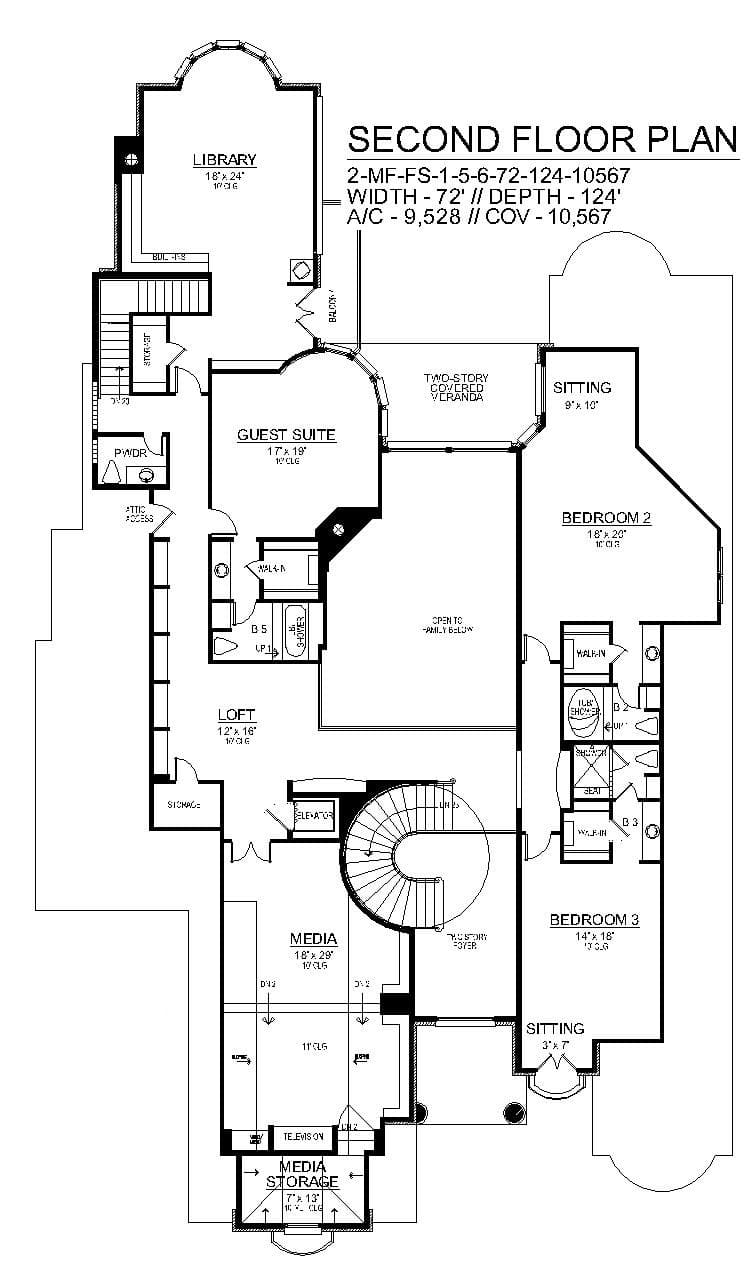 Upper Level of Tudor Plan #195-1311