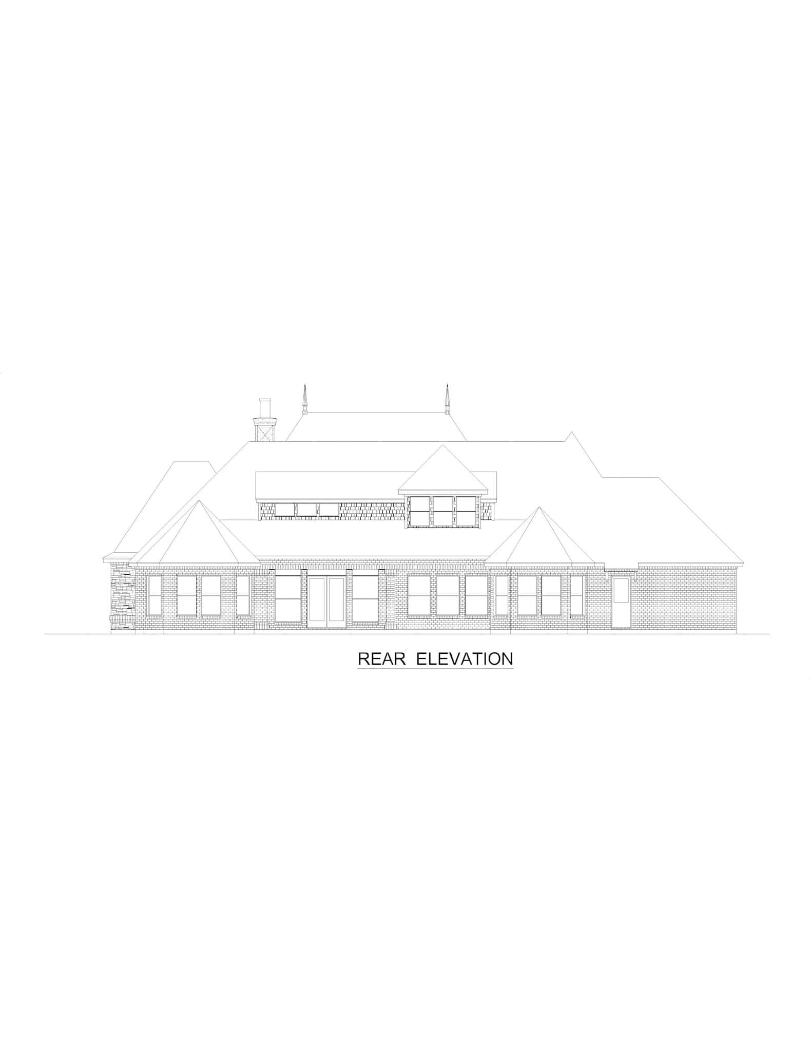Home Plan Rear Elevation of this 5-Bedroom,4182 Sq Ft Plan -195-1312