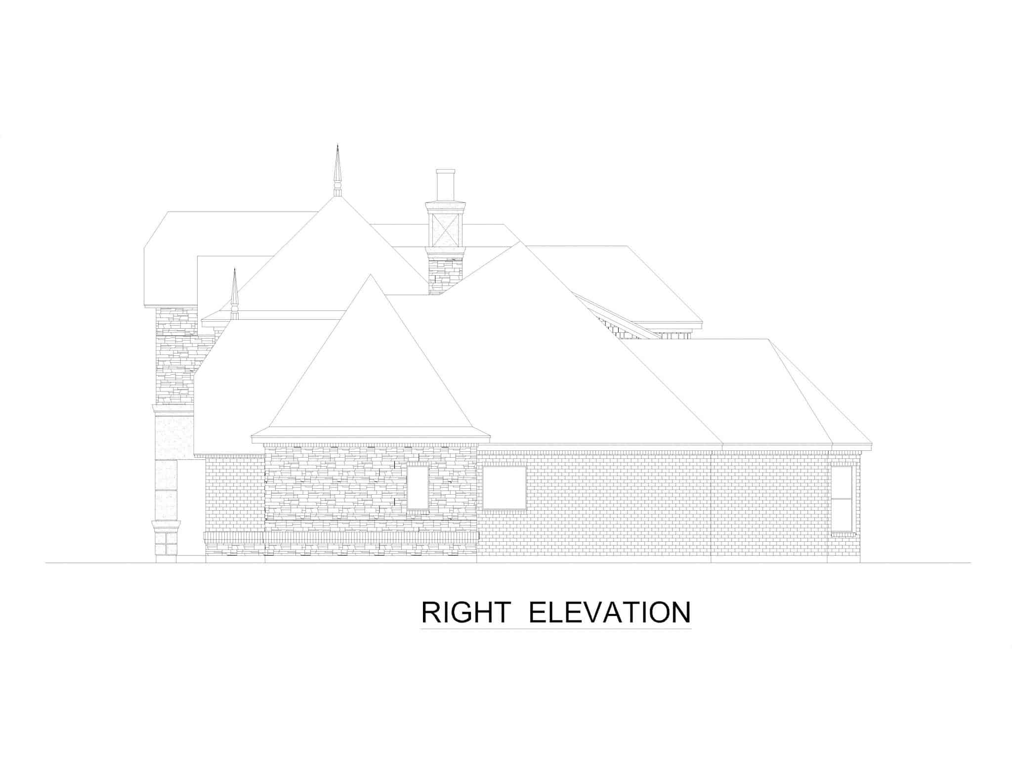 Home Plan Right Elevation of this 5-Bedroom,4182 Sq Ft Plan -195-1312