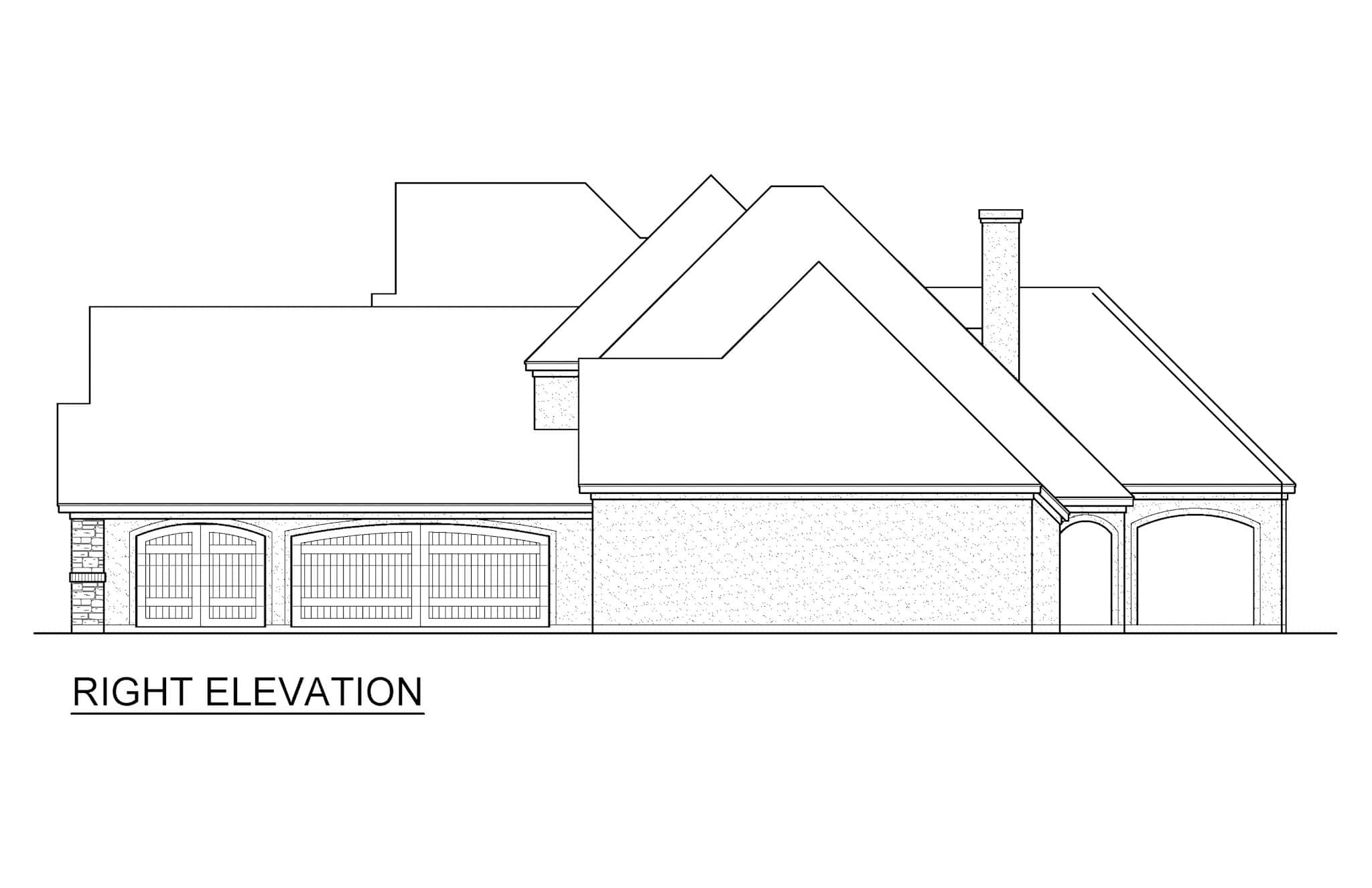 Home Plan Right Elevation of this 4-Bedroom,4416 Sq Ft Plan -195-1313