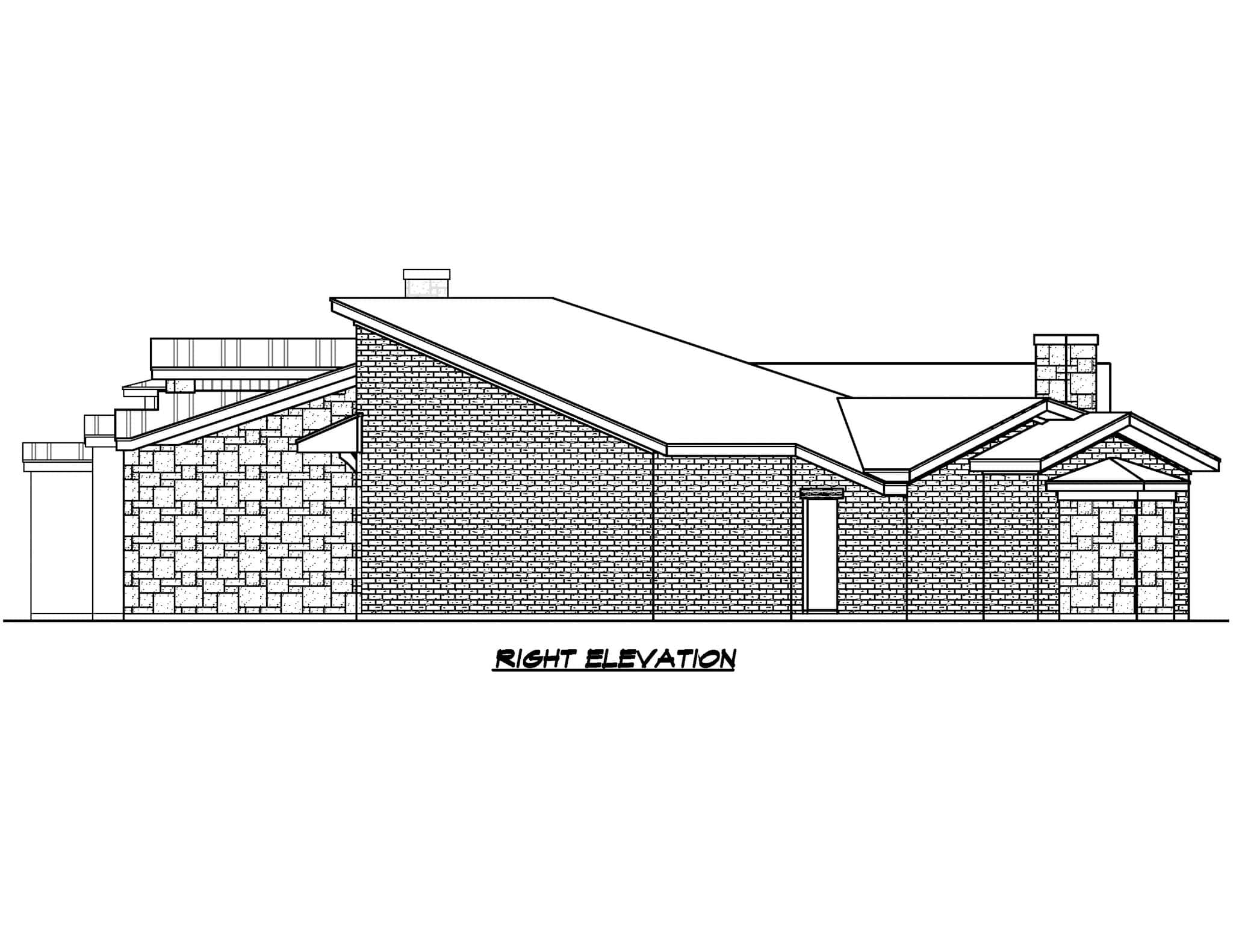 Home Plan Right Elevation of this 3-Bedroom,3041 Sq Ft Plan -195-1314