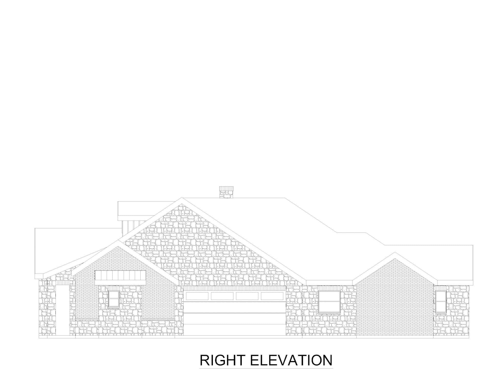 Home Plan Right Elevation of this 3-Bedroom,2617 Sq Ft Plan -195-1315