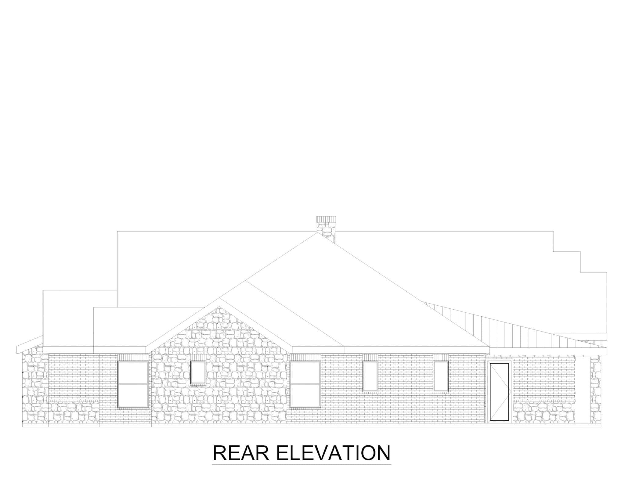 Home Plan Rear Elevation of this 3-Bedroom,2617 Sq Ft Plan -195-1315
