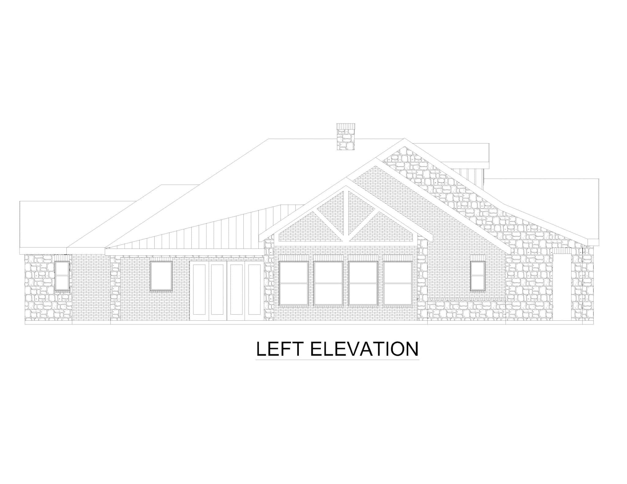 Home Plan Left Elevation of this 3-Bedroom,2617 Sq Ft Plan -195-1315