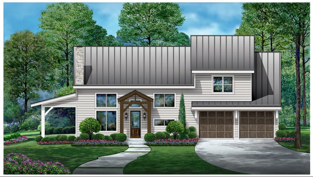 Front elevation of Southern home (ThePlanCollection: House Plan #195-1316)
