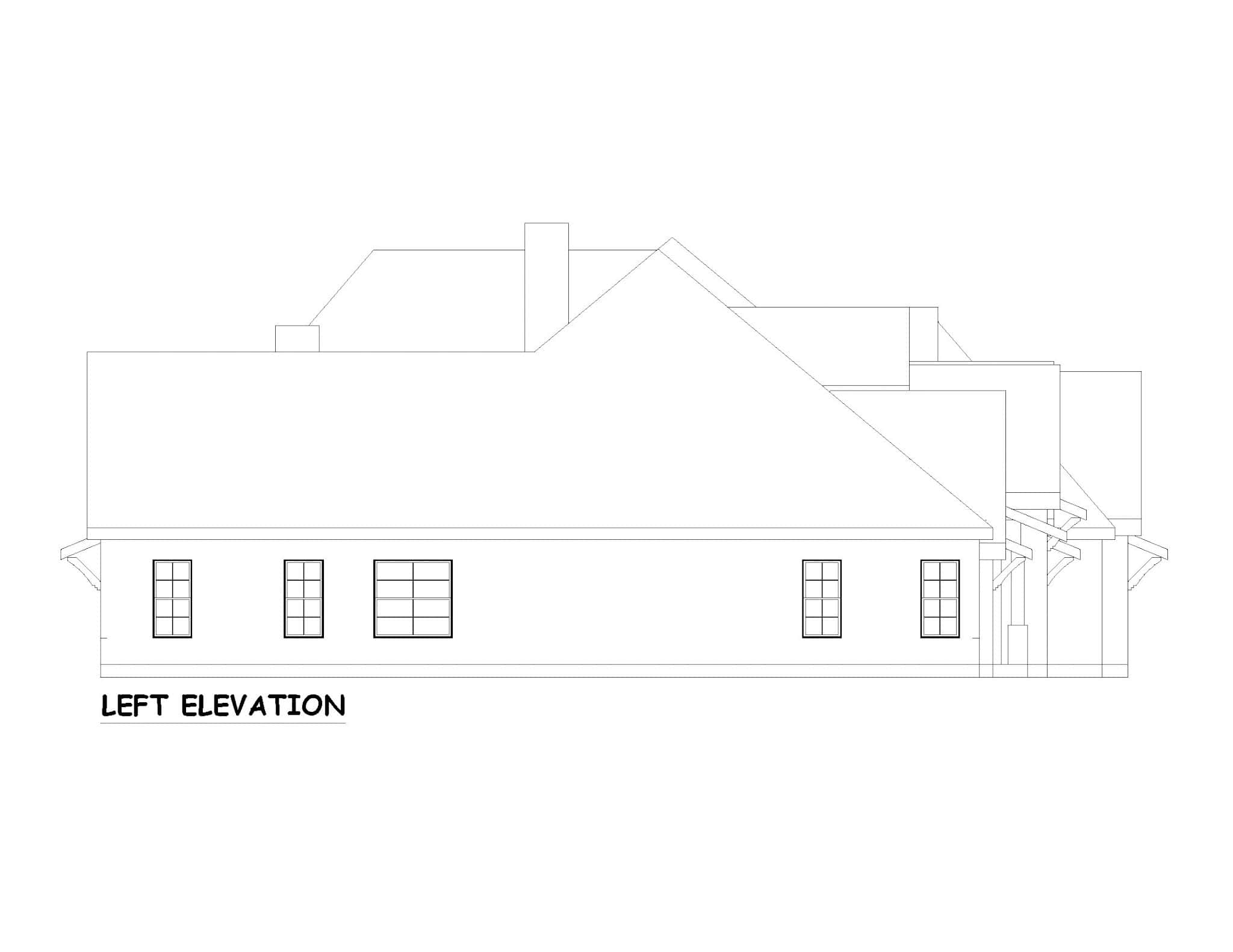 Home Plan Left Elevation of this 4-Bedroom,4554 Sq Ft Plan -195-1317