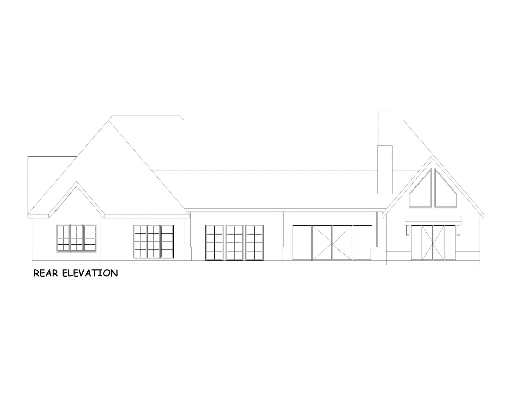 Home Plan Rear Elevation of this 4-Bedroom,4554 Sq Ft Plan -195-1317