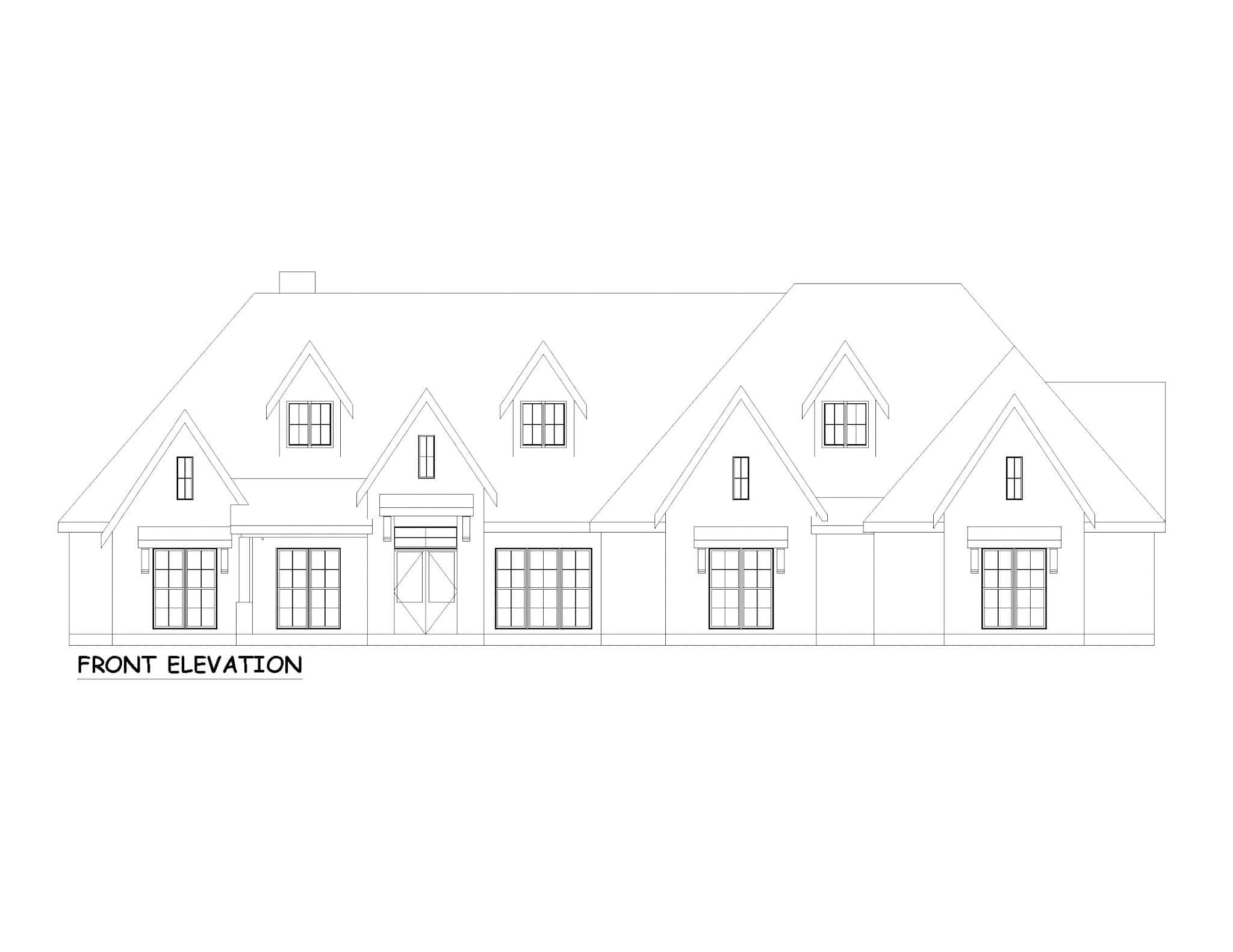 Home Plan Front Elevation of this 4-Bedroom,4554 Sq Ft Plan -195-1317