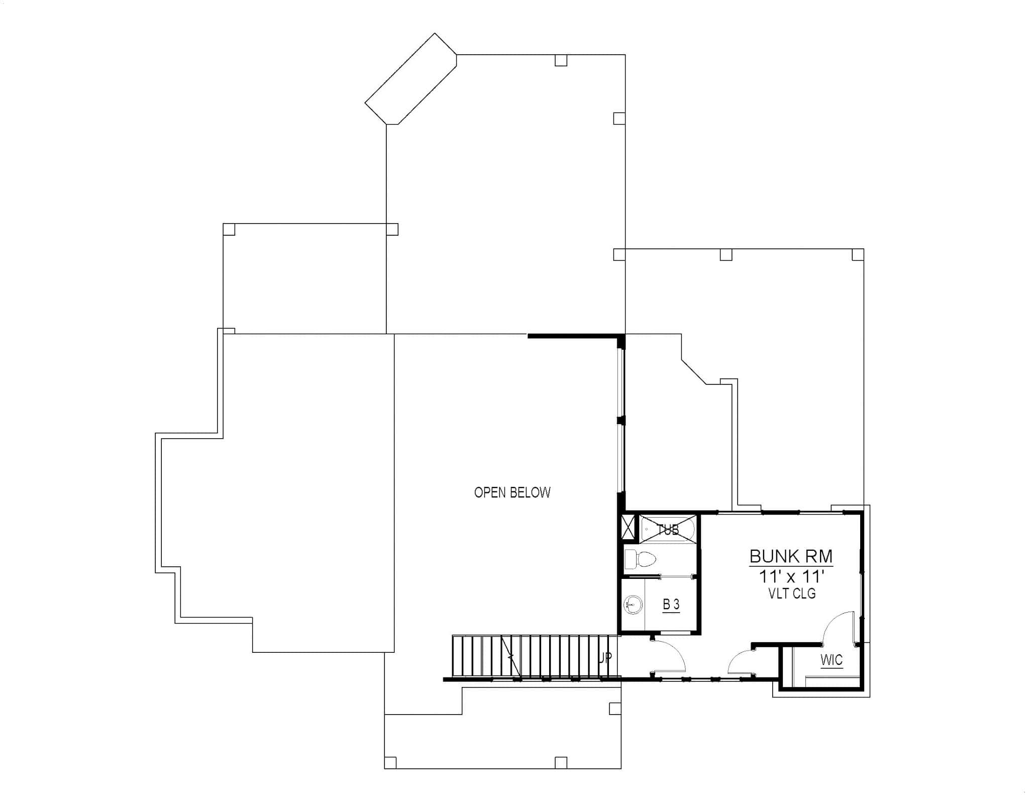 Upper Level of Modern Farmhouse Plan #195-1318