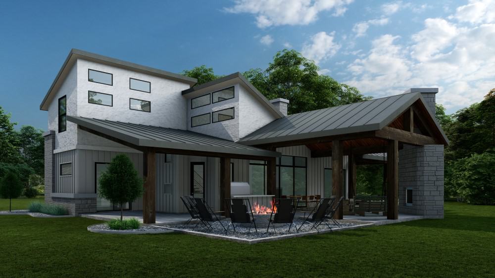Rear View of this 3-Bedroom,1804 Sq Ft Plan -195-1318