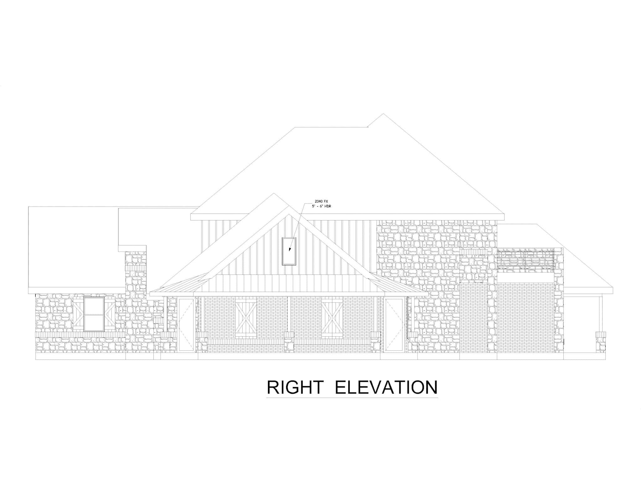 Home Plan Right Elevation of this 3-Bedroom,3706 Sq Ft Plan -195-1319