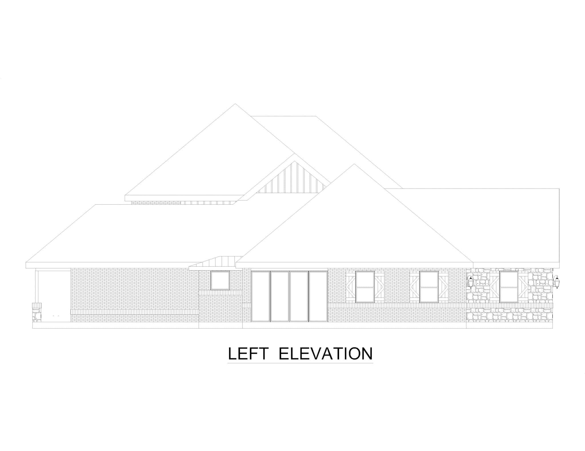 Home Plan Left Elevation of this 3-Bedroom,3706 Sq Ft Plan -195-1319