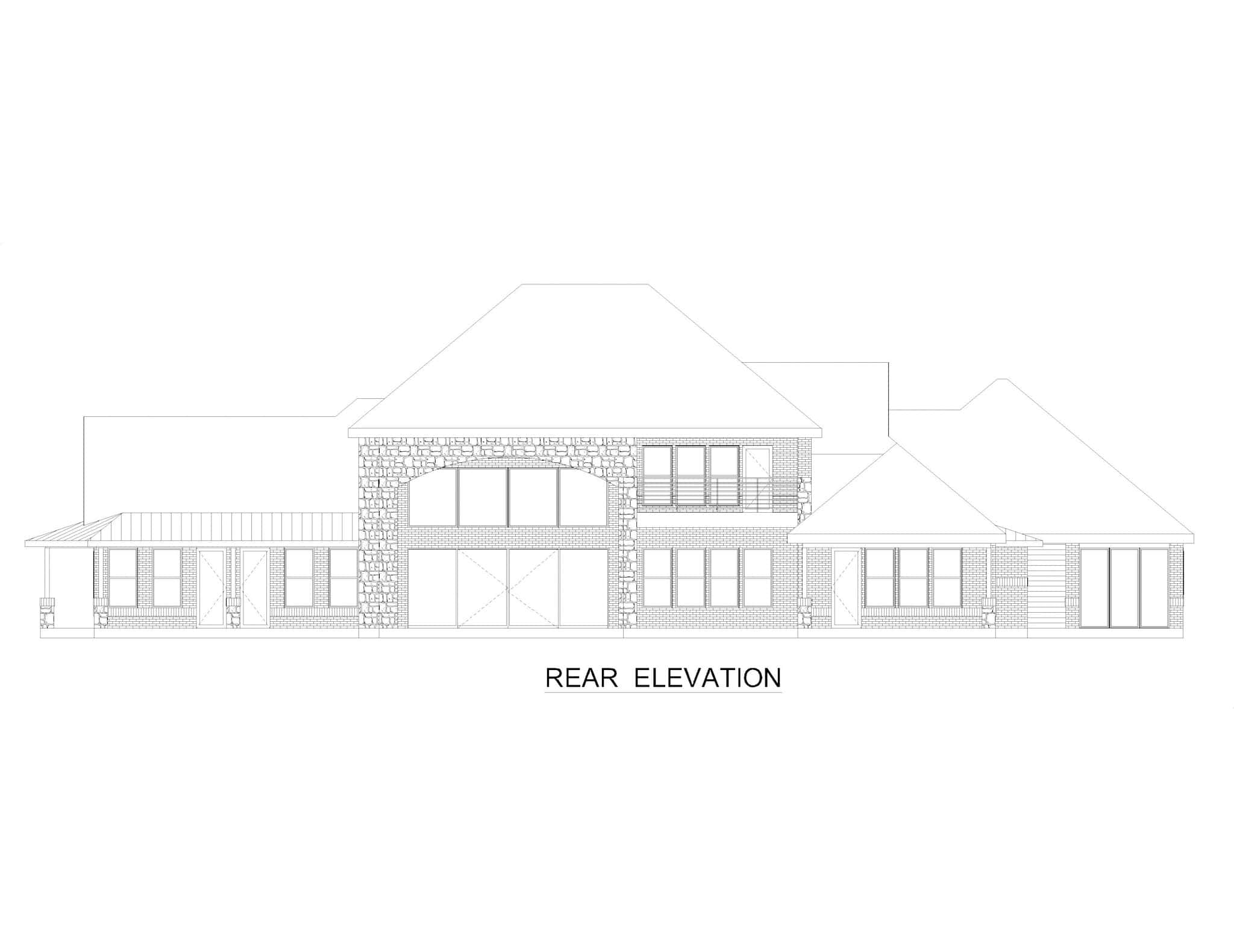 Home Plan Rear Elevation of this 3-Bedroom,3706 Sq Ft Plan -195-1319