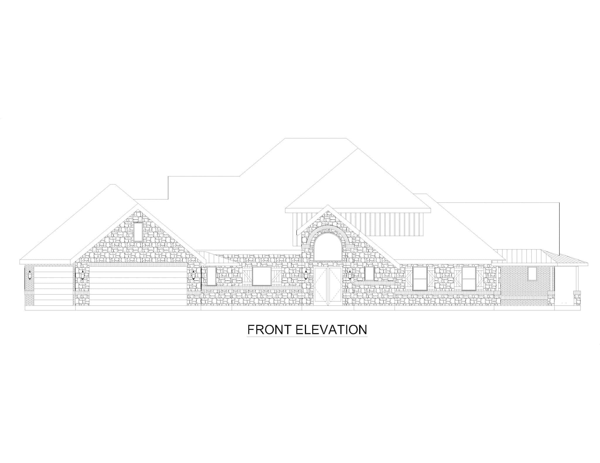 Home Plan Front Elevation of this 3-Bedroom,3706 Sq Ft Plan -195-1319