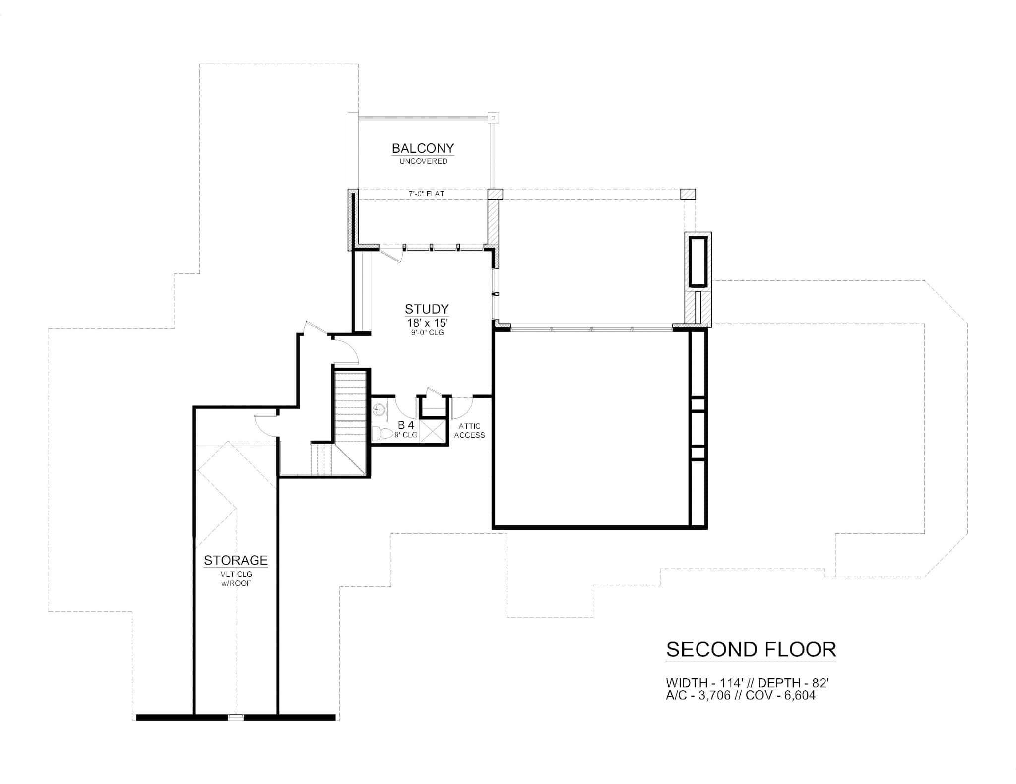 Upper Level of California Style Plan #195-1319