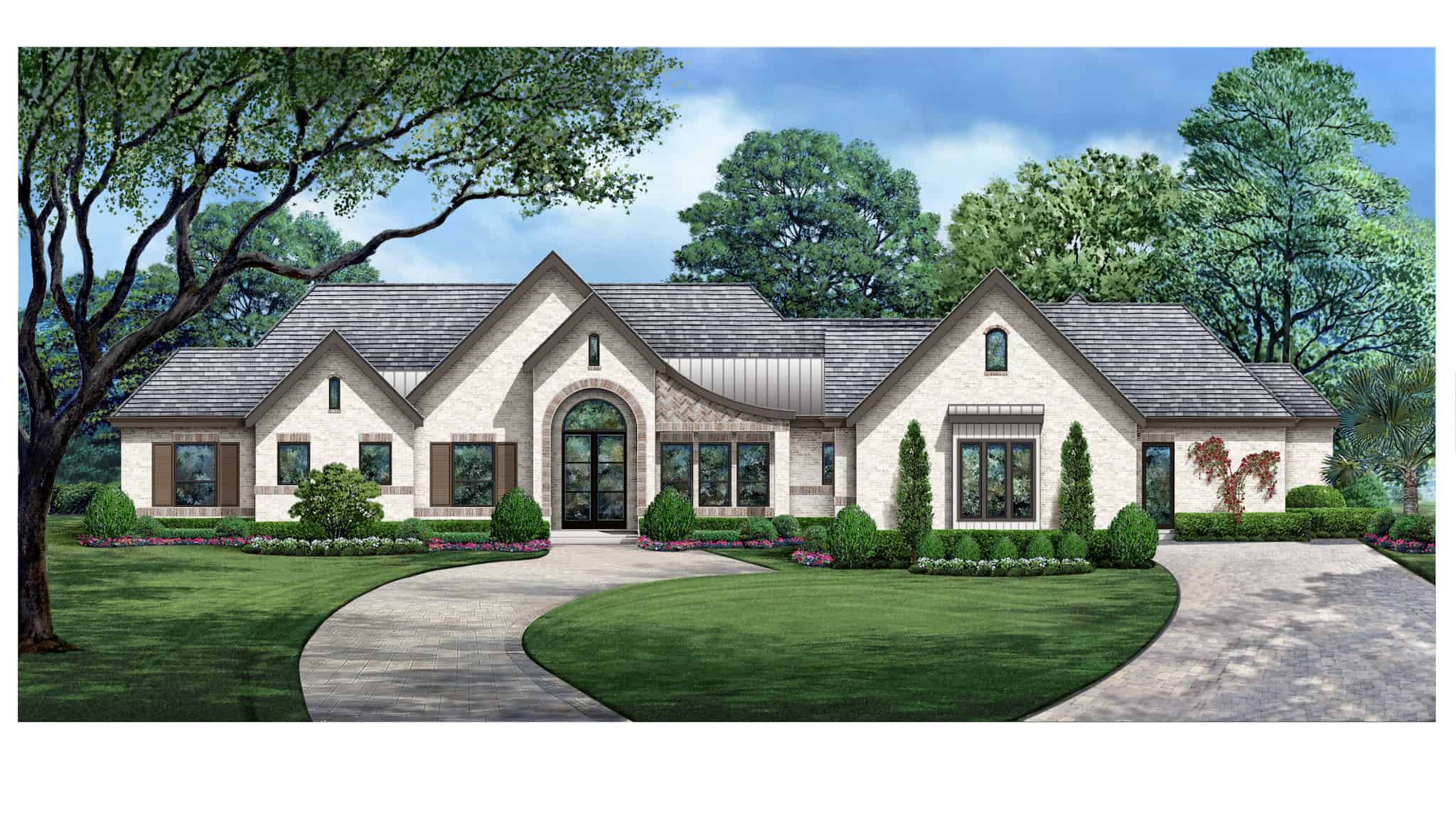 Front elevation of Rustic home (ThePlanCollection: House Plan #195-1320)