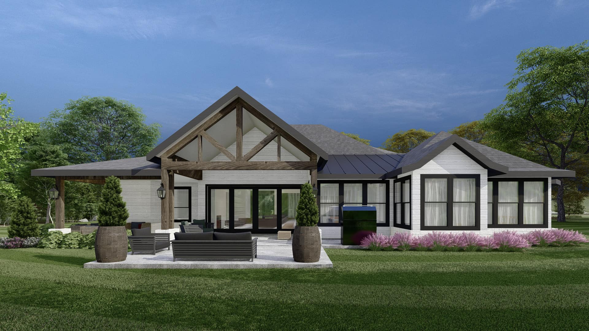 Rear View of this 3-Bedroom,3494 Sq Ft Plan -195-1321