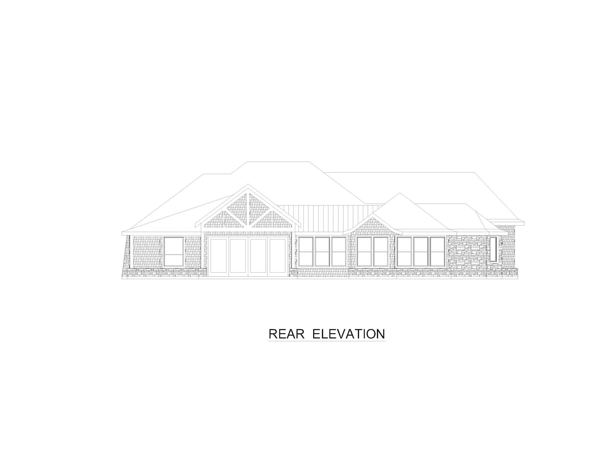 Home Plan Rear Elevation of this 3-Bedroom,3494 Sq Ft Plan -195-1321