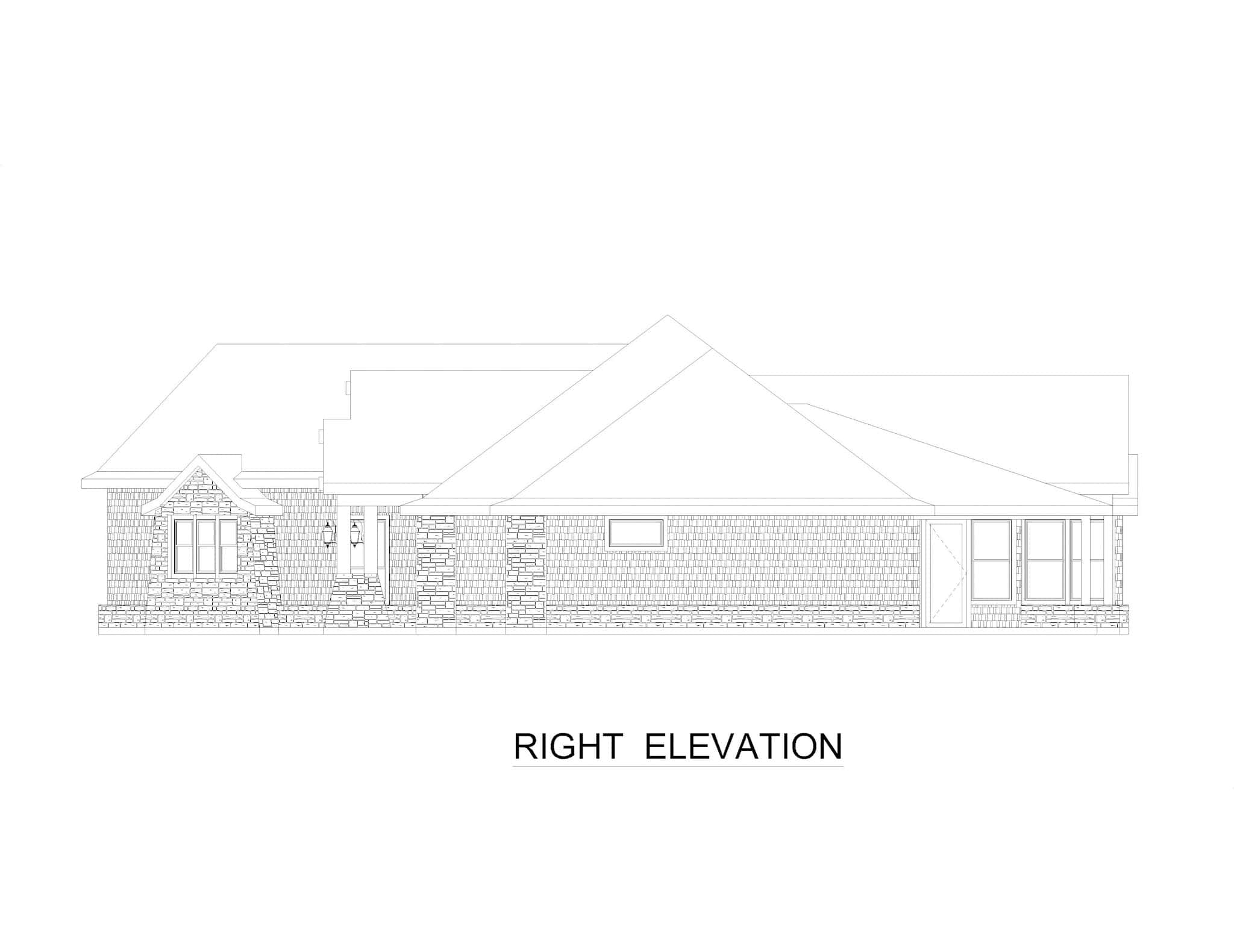 Home Plan Right Elevation of this 3-Bedroom,3494 Sq Ft Plan -195-1321
