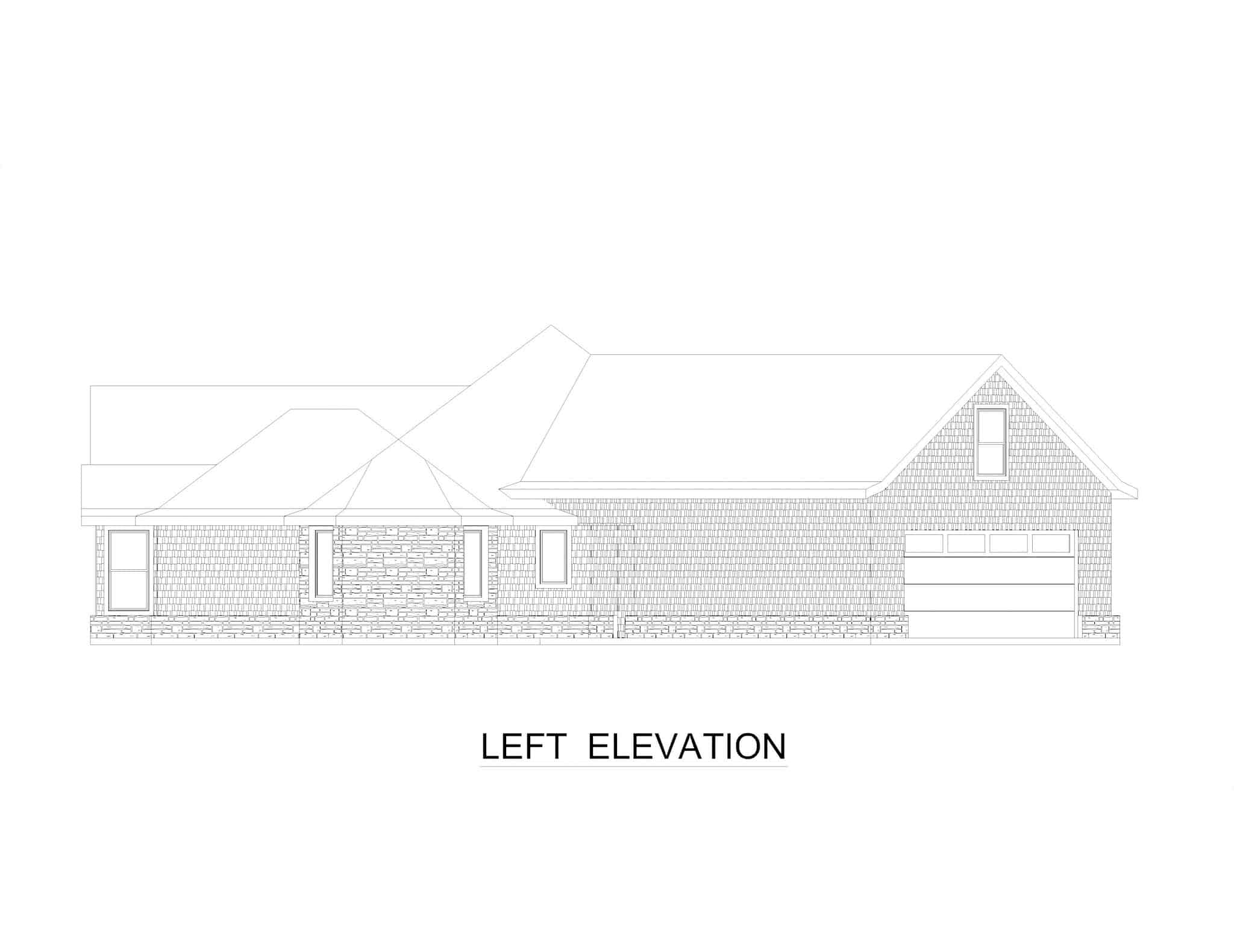 Home Plan Left Elevation of this 3-Bedroom,3494 Sq Ft Plan -195-1321
