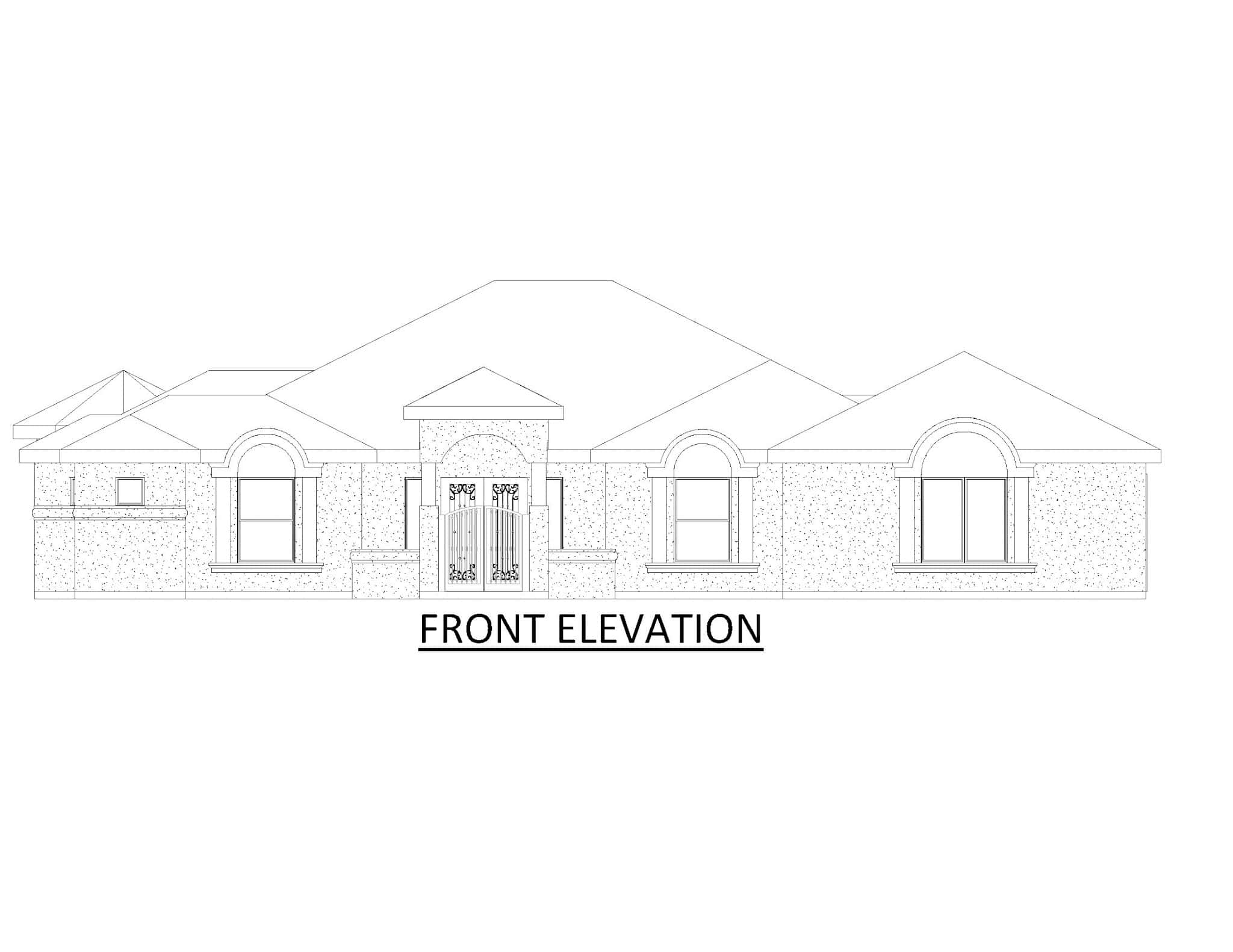 Home Plan Front Elevation of this 4-Bedroom,3460 Sq Ft Plan -195-1322