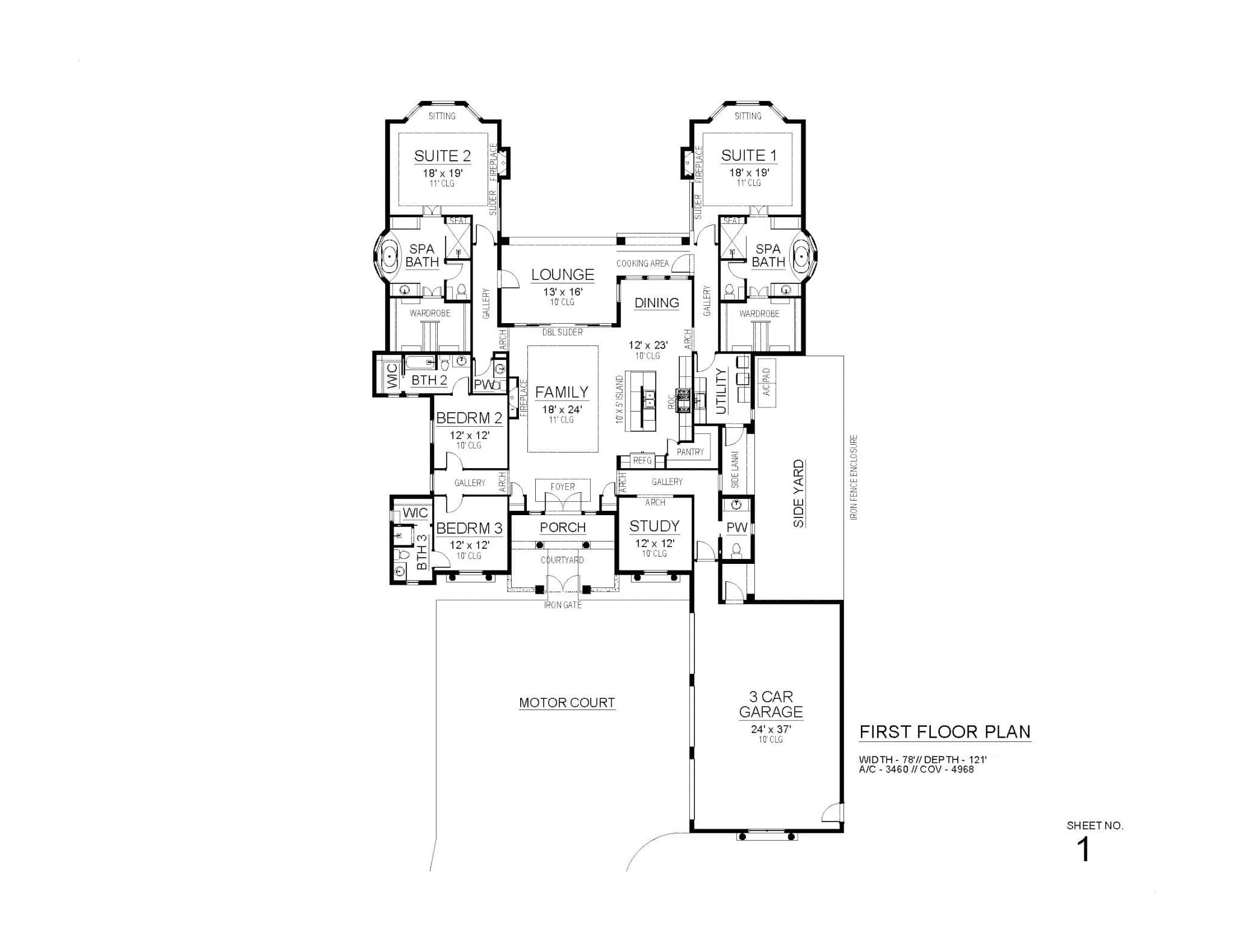 Main Level of Spanish Plan #195-1322