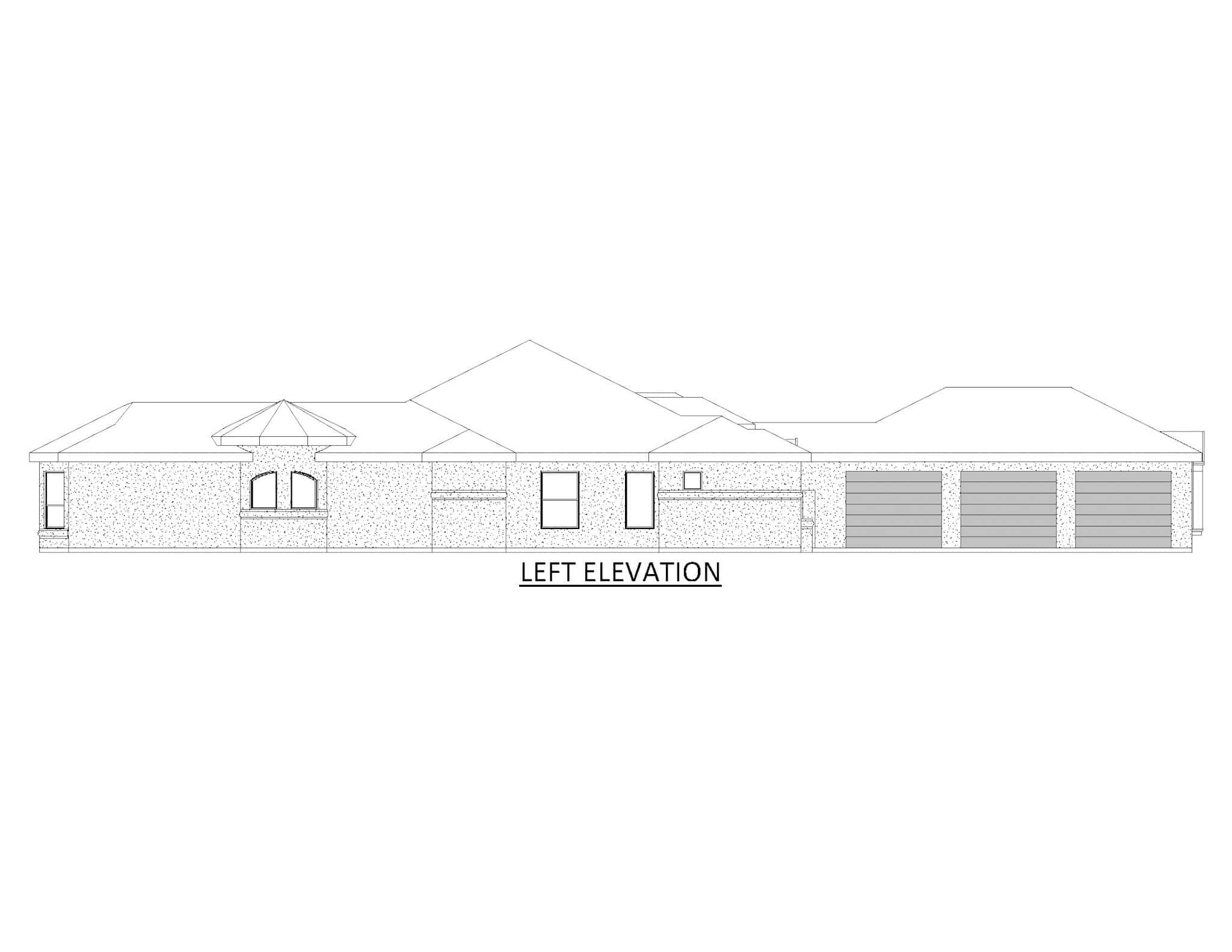 Home Plan Left Elevation of this 4-Bedroom,3460 Sq Ft Plan -195-1322