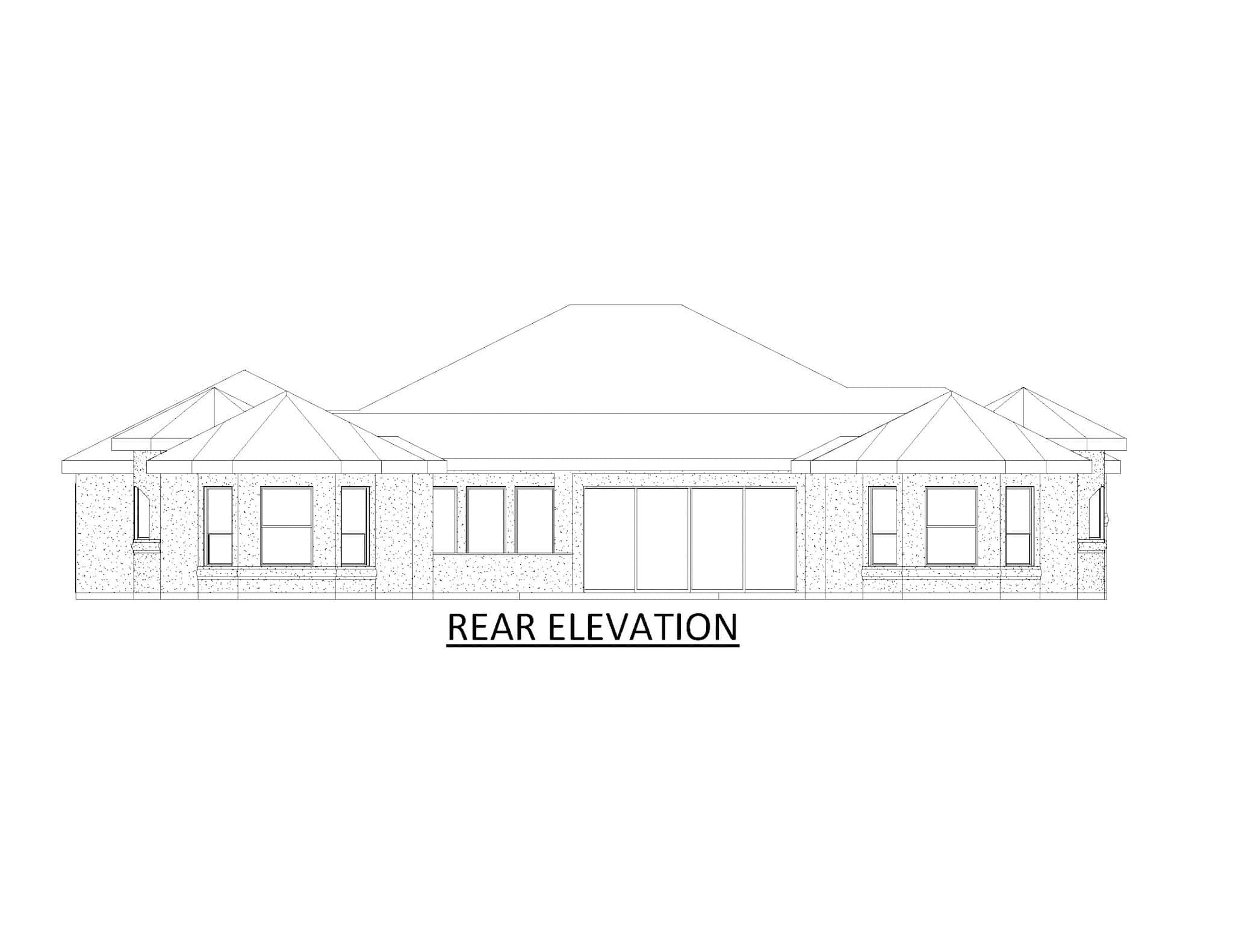 Home Plan Rear Elevation of this 4-Bedroom,3460 Sq Ft Plan -195-1322