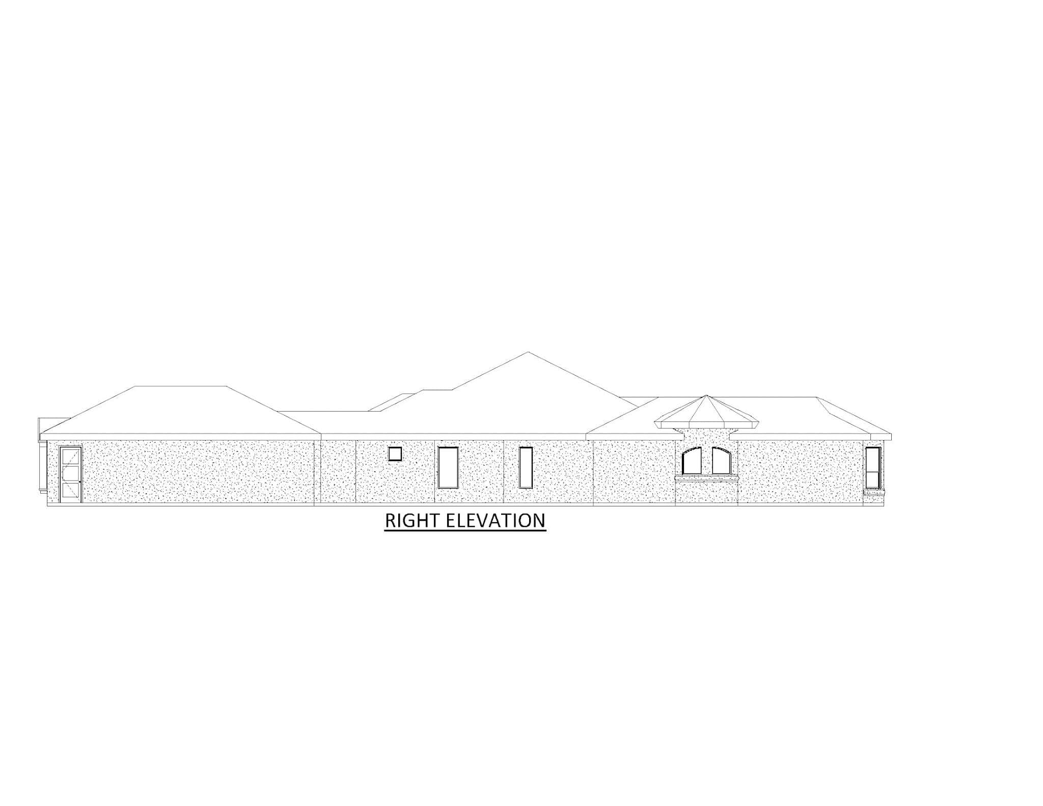 Home Plan Right Elevation of this 4-Bedroom,3460 Sq Ft Plan -195-1322