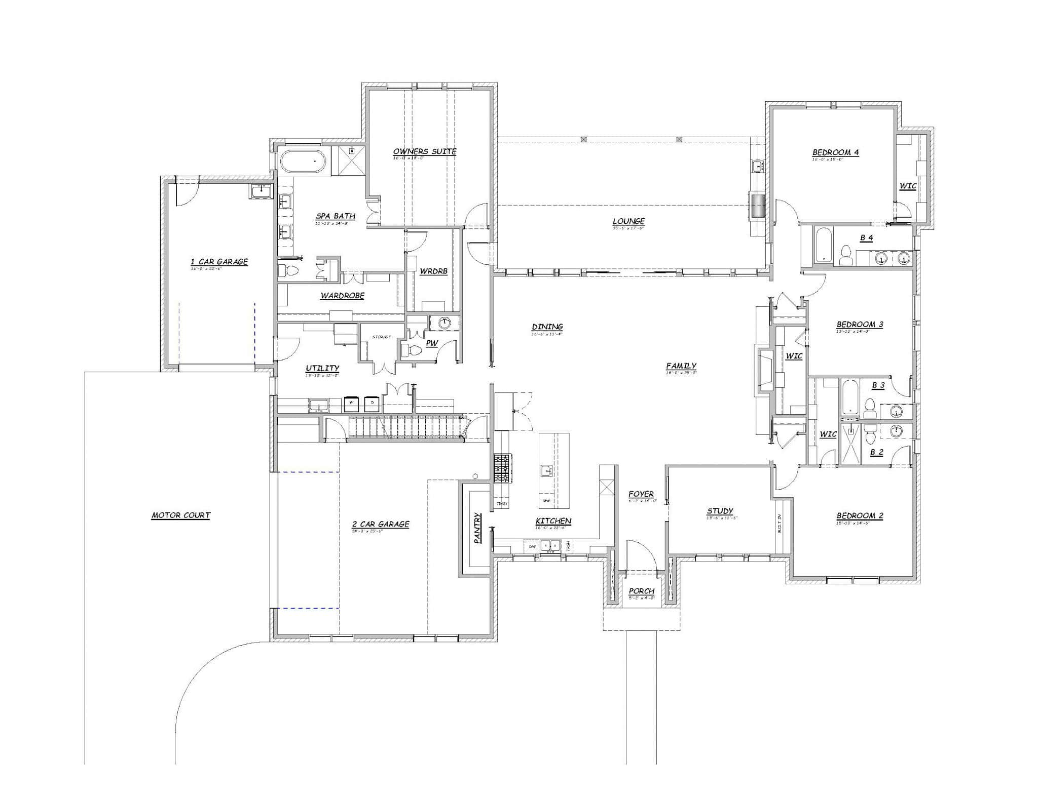 Main Level of Modern Farmhouse Plan #195-1323