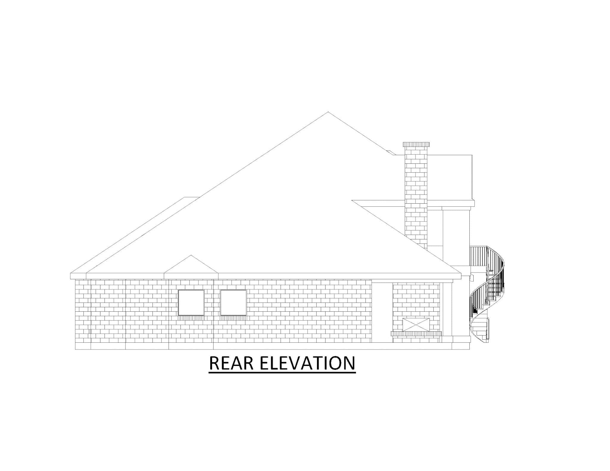 Home Plan Rear Elevation of this 4-Bedroom,3783 Sq Ft Plan -195-1324