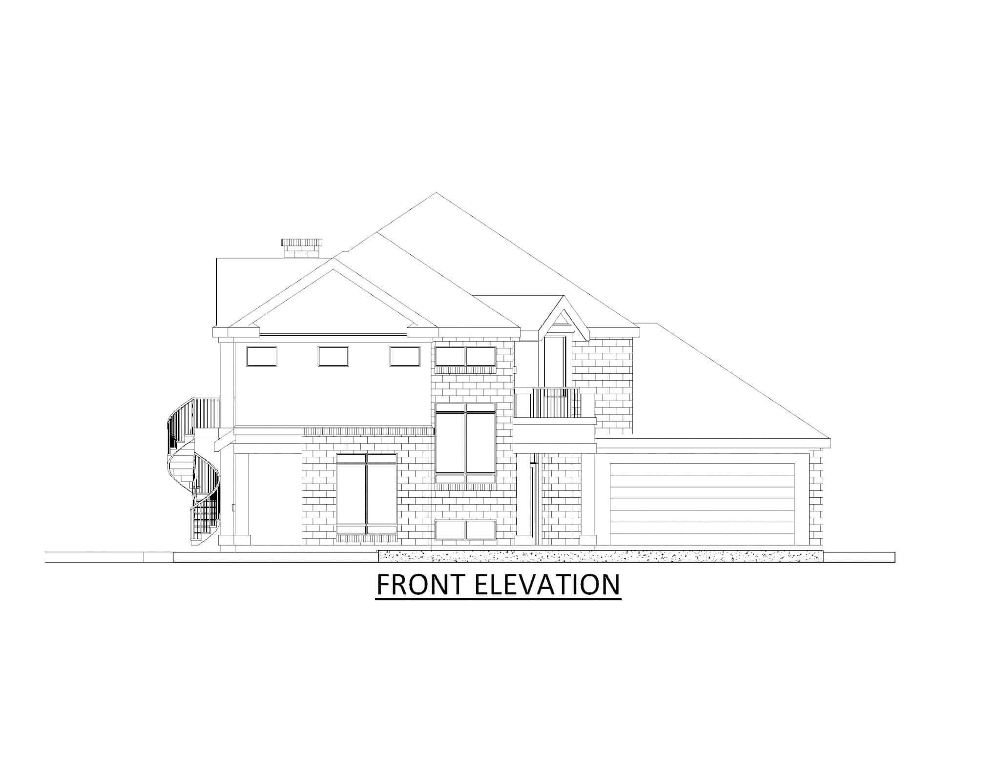 Home Plan Front Elevation of this 4-Bedroom,3783 Sq Ft Plan -195-1324