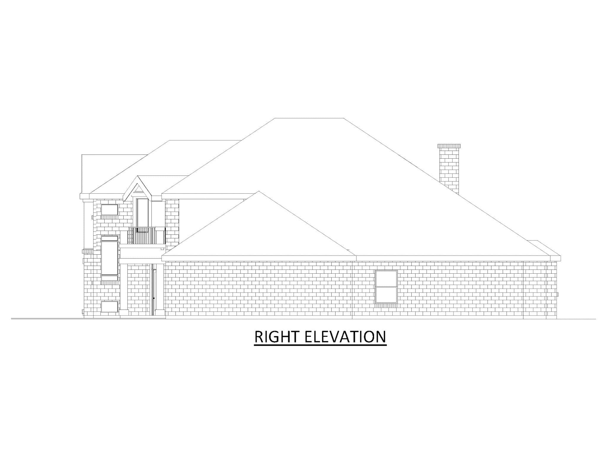 Home Plan Right Elevation of this 4-Bedroom,3783 Sq Ft Plan -195-1324