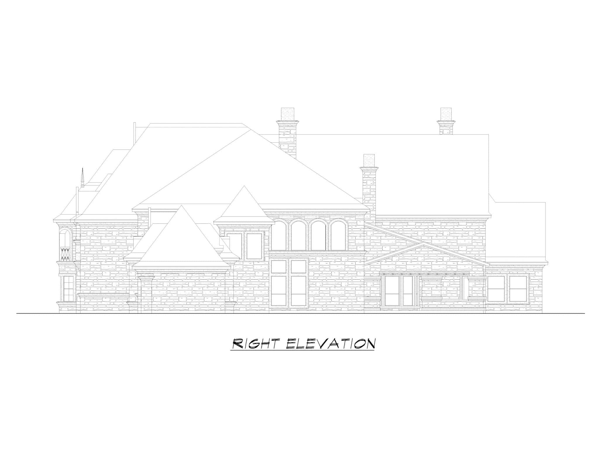 Home Plan Right Elevation of this 4-Bedroom,9792 Sq Ft Plan -195-1326