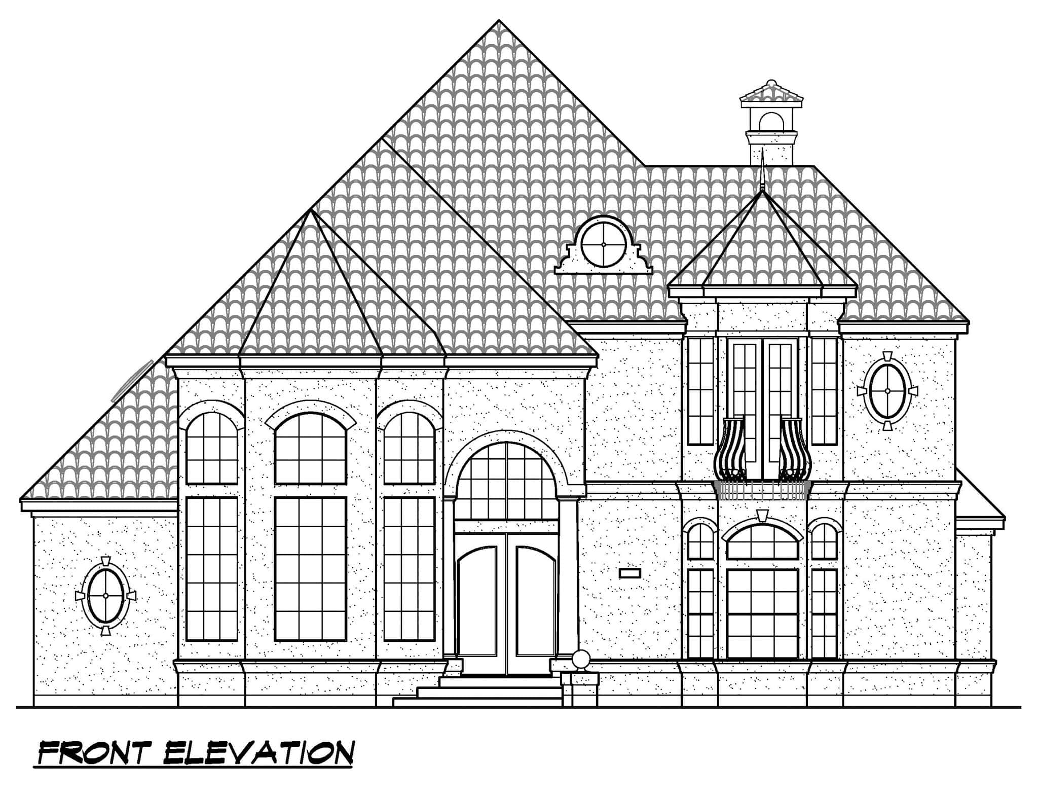 Home Plan Front Elevation of this 3-Bedroom,3943 Sq Ft Plan -195-1327