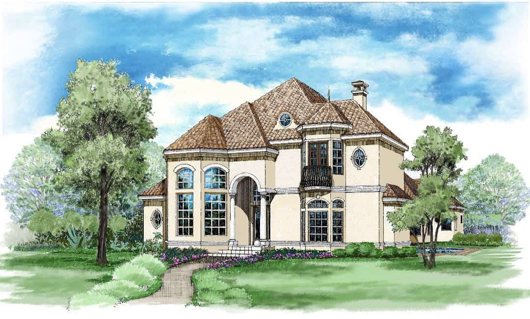 Front View of this 3-Bedroom,3943 Sq Ft Plan -195-1327