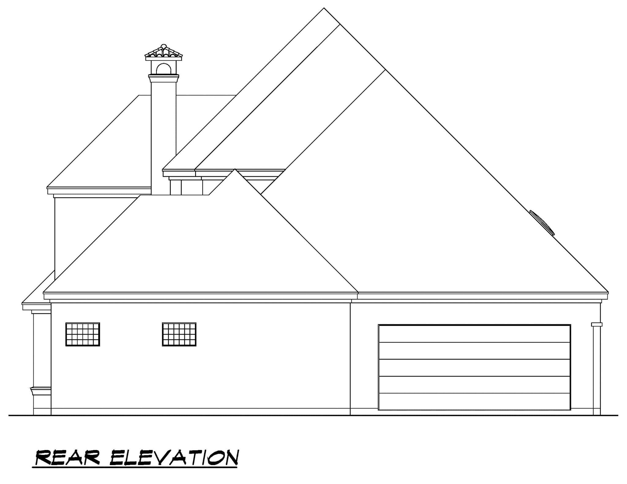 Home Plan Rear Elevation of this 3-Bedroom,3943 Sq Ft Plan -195-1327