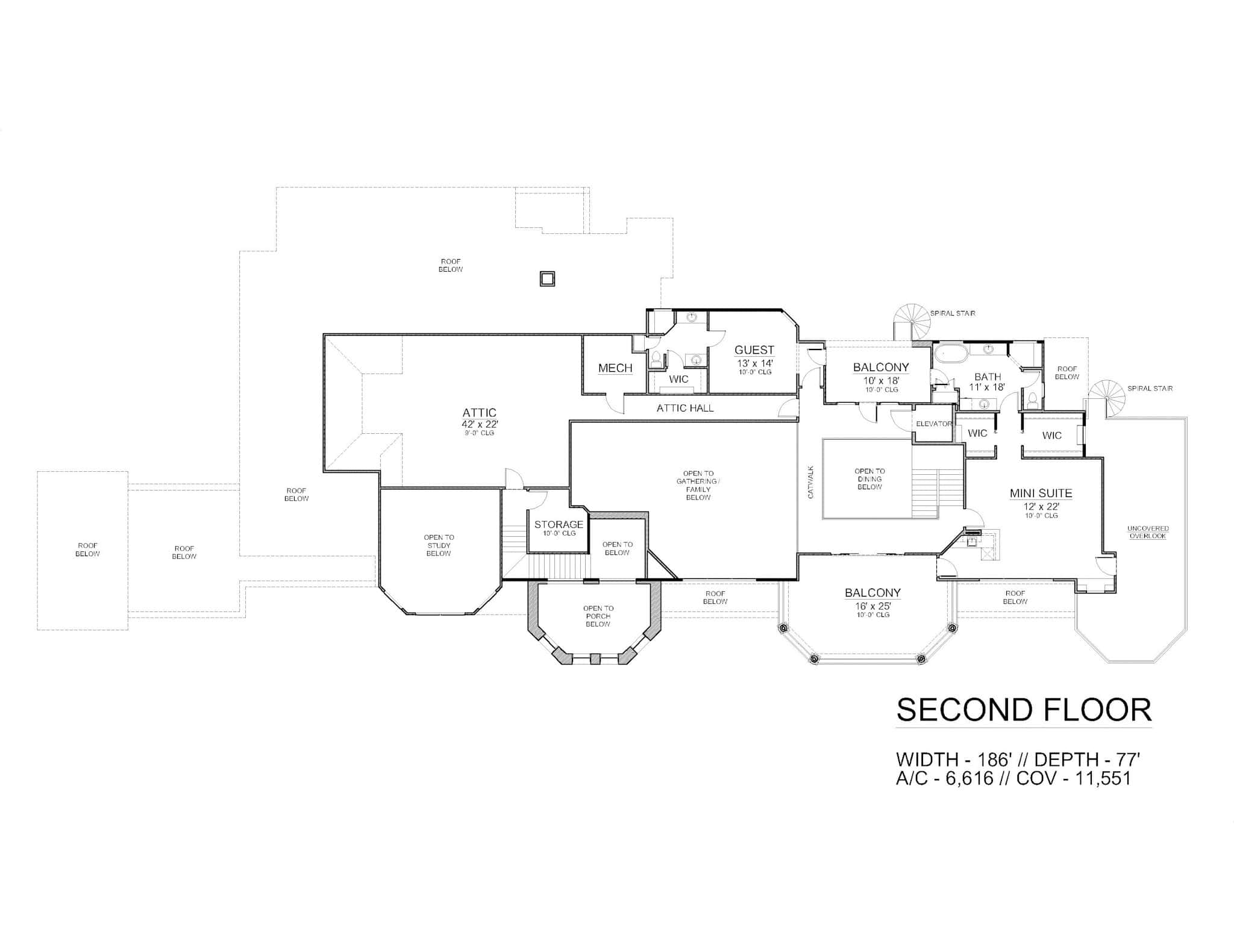 Upper Level of French Plan #195-1328