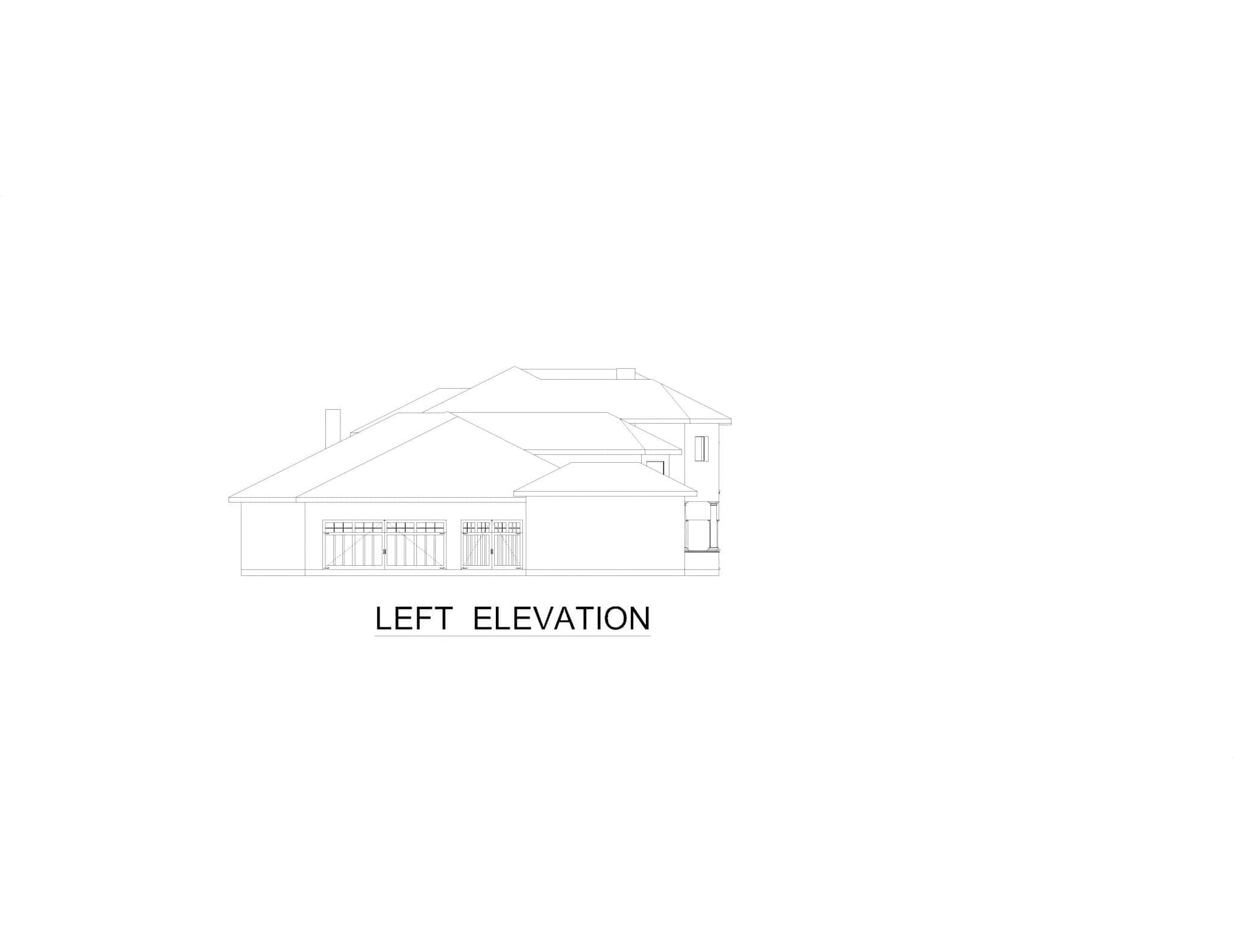 Home Plan Left Elevation of this 4-Bedroom,6642 Sq Ft Plan -195-1328