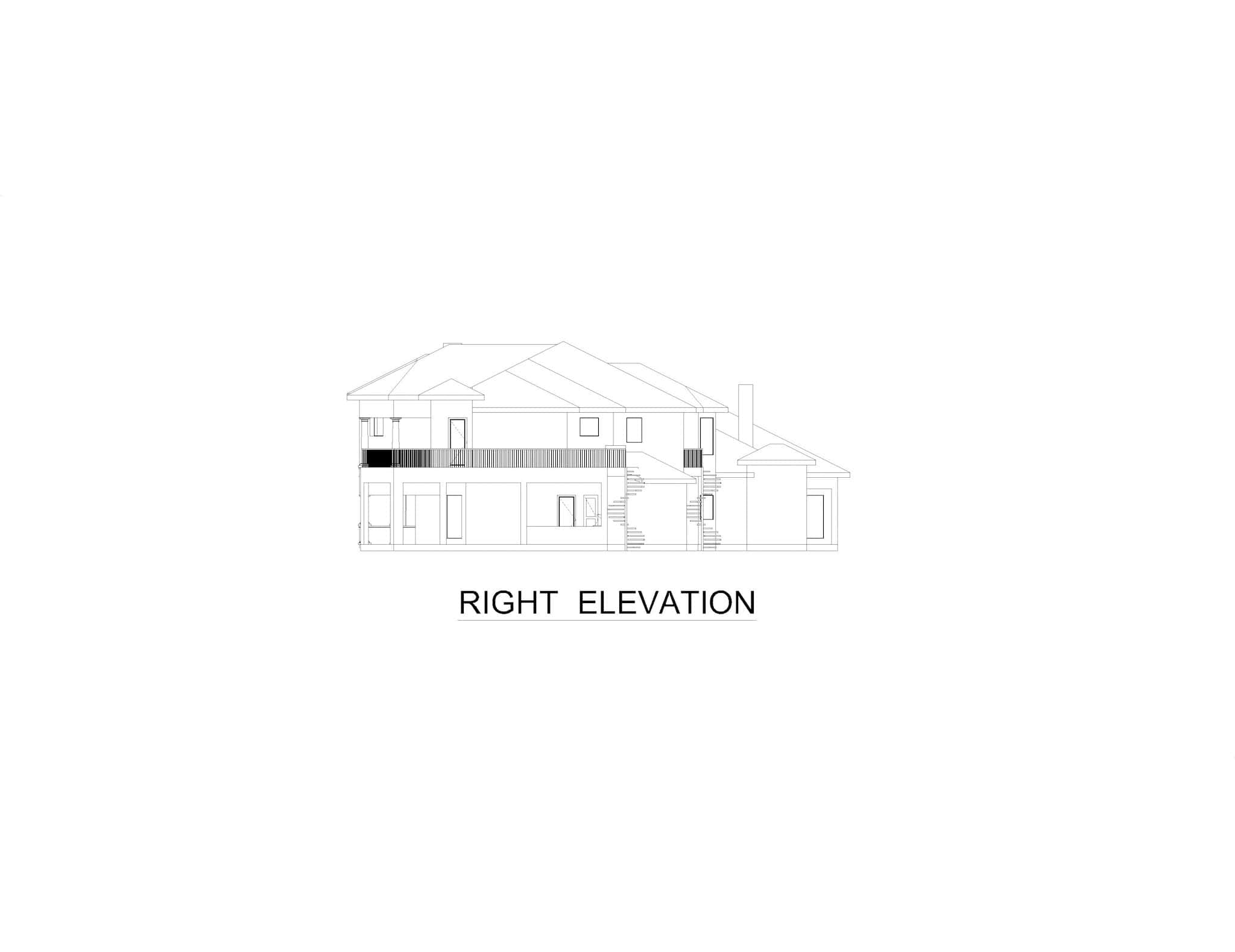 Home Plan Right Elevation of this 4-Bedroom,6642 Sq Ft Plan -195-1328