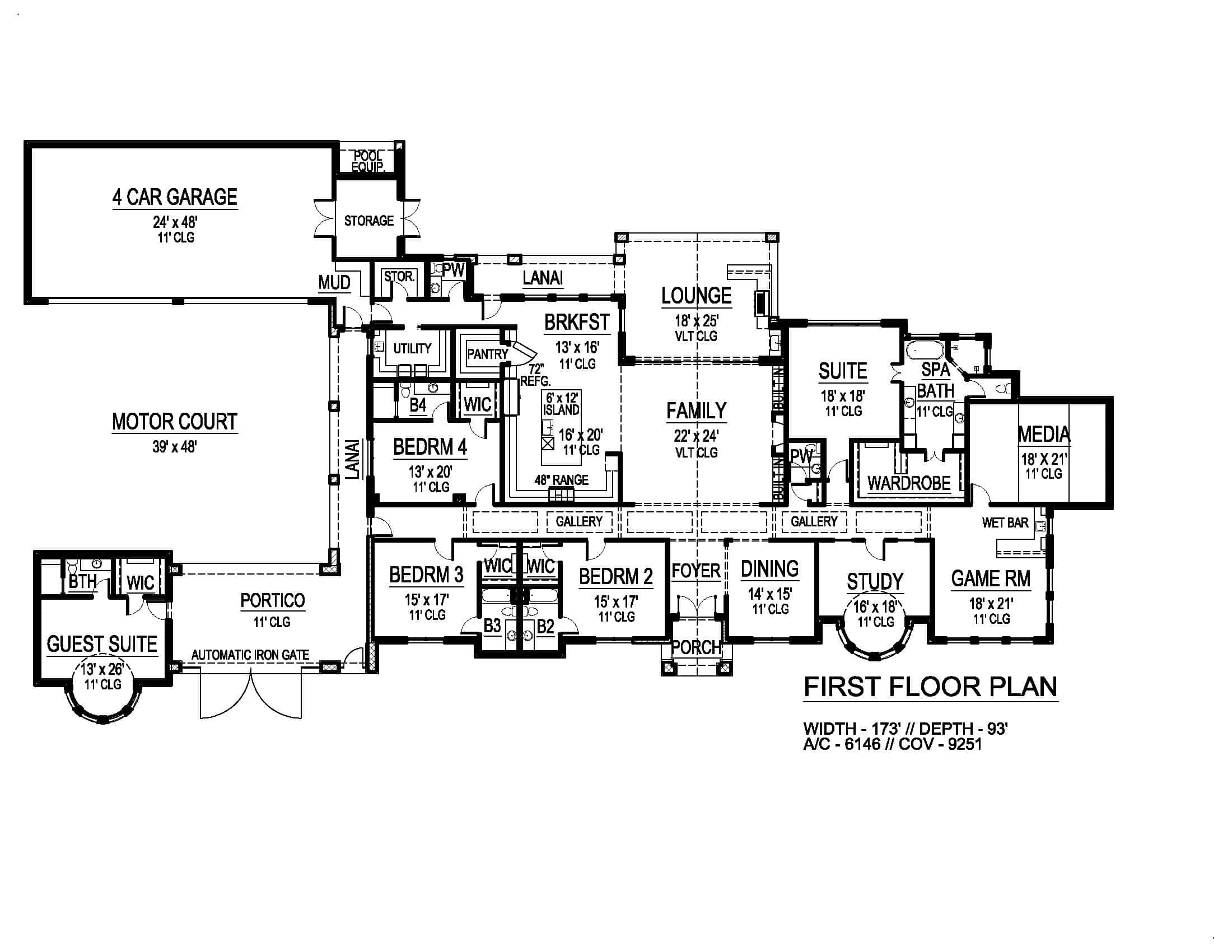 Main Level of Victorian Plan #195-1329